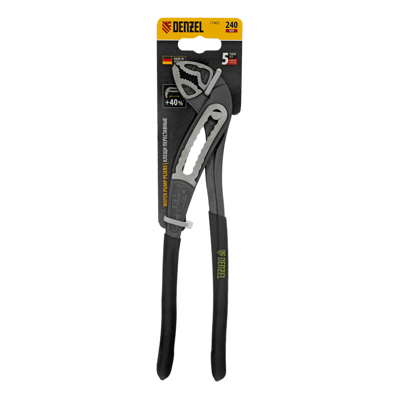 Клещи переставные, обливные рукоятки, 240 мм Denzel