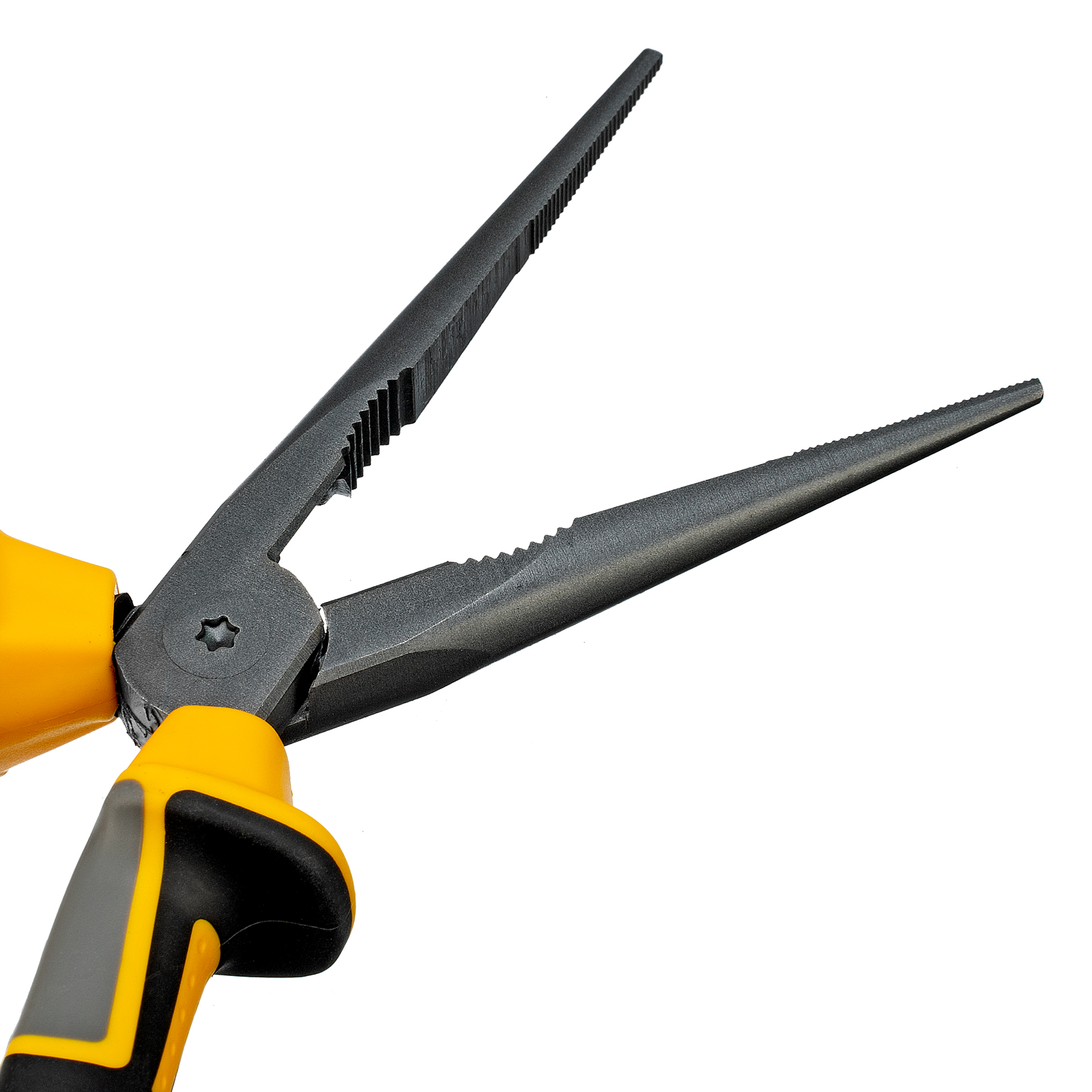 Длинногубцы прямые 205 мм, трехкомпонентные рукоятки Denzel