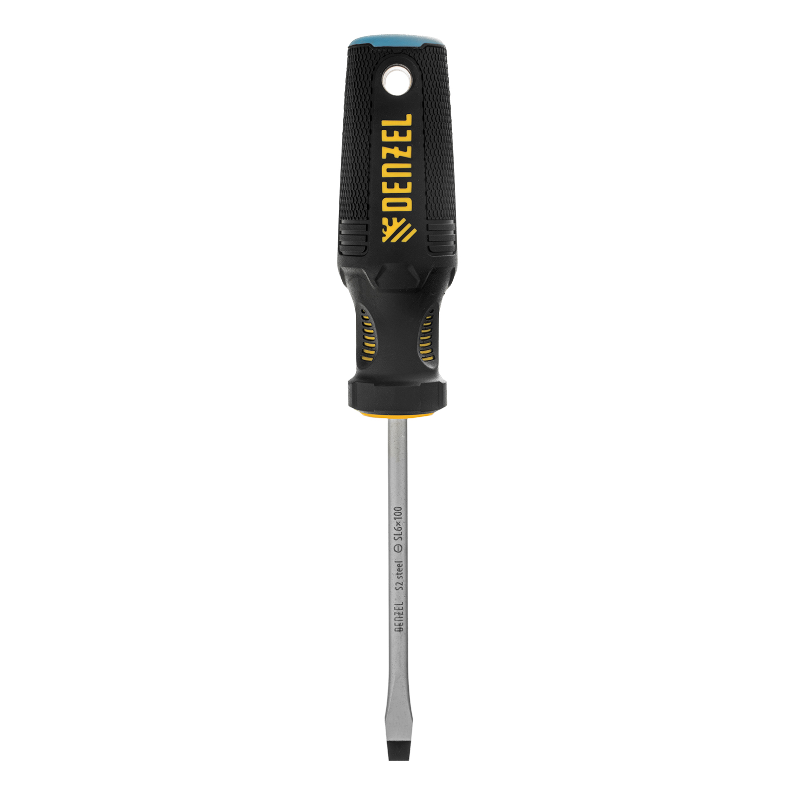 Отвертка, SL6x100 мм, S2, 3к рукоятка Denzel
