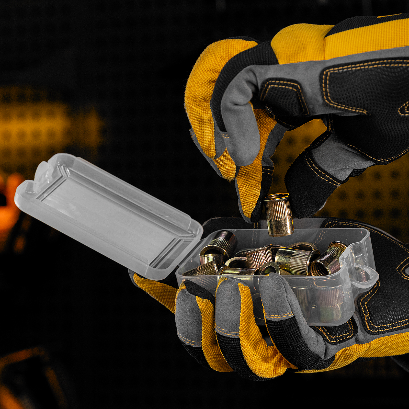 Заклепки резьбовые, стальные, оцинкованные, М12, пластиковый кейс, 25 шт. Denzel