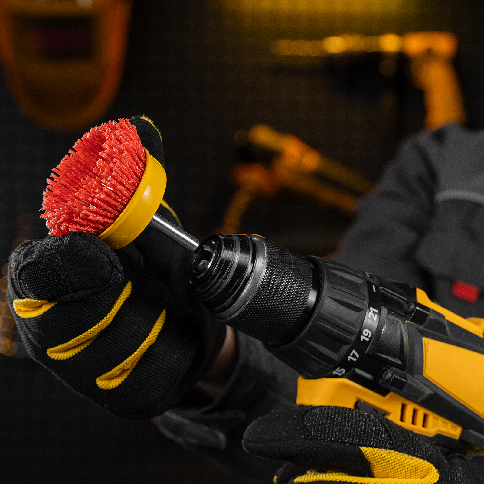 Щетка для дрели, 65 мм, Чашка, со шпилькой, нейлоновая щетина Denzel