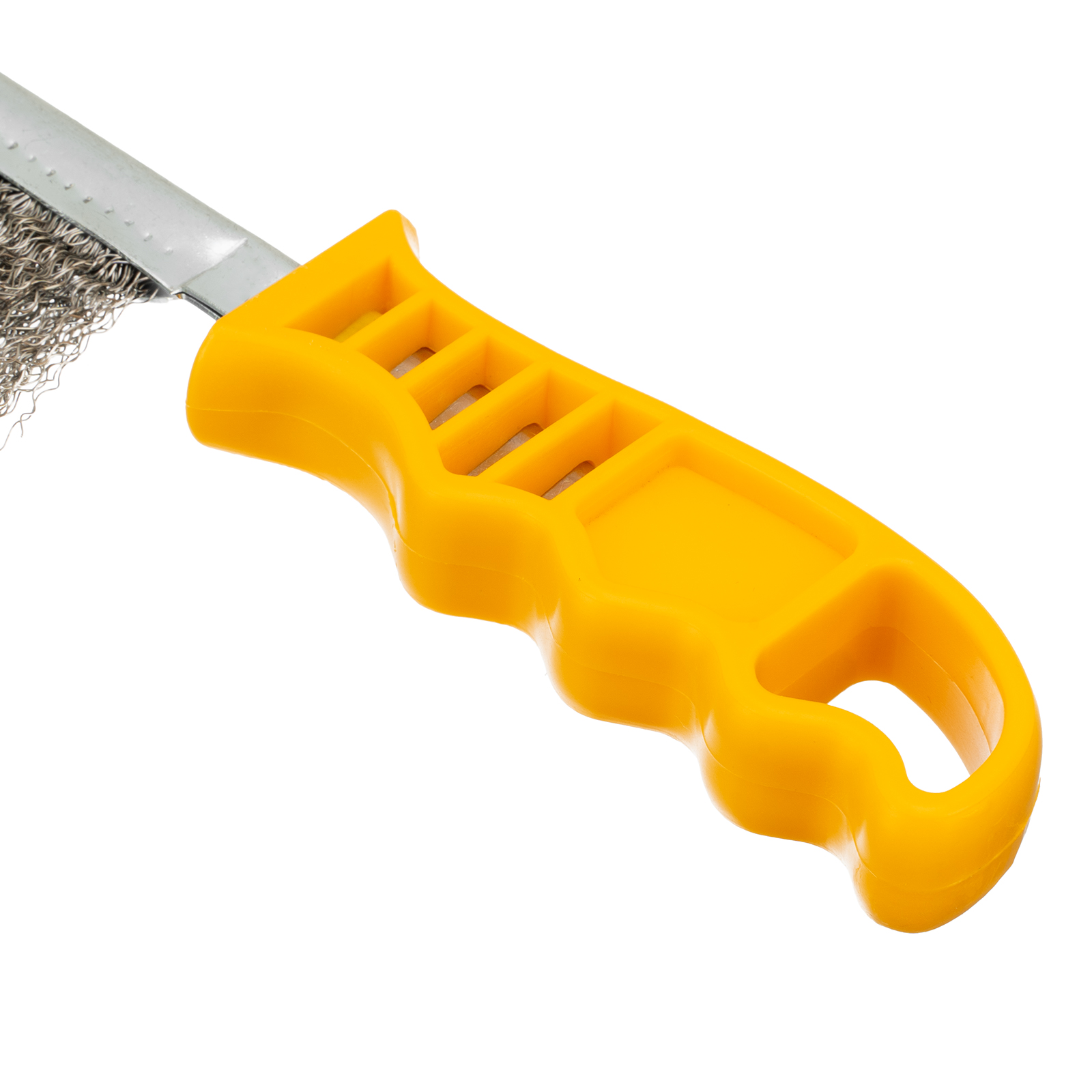 Щетка металлическая с пластмассовой ручкой, нержавеющая проволока DENZEL