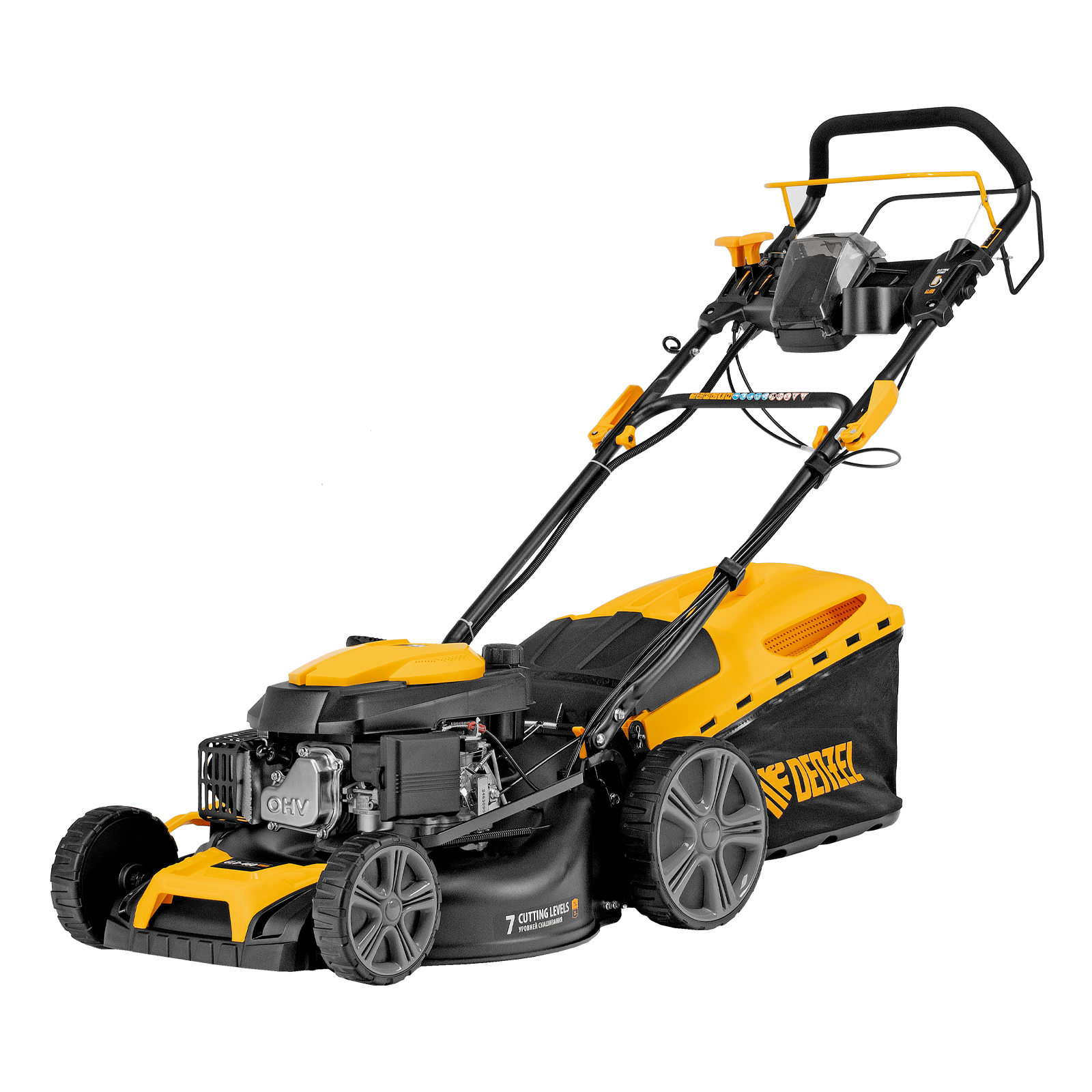 Газонокосилка бензиновая GLD-460SP-VE, 146 см3, шир. 46см, привод, вариатор, эл.старт, 60 л Denzel