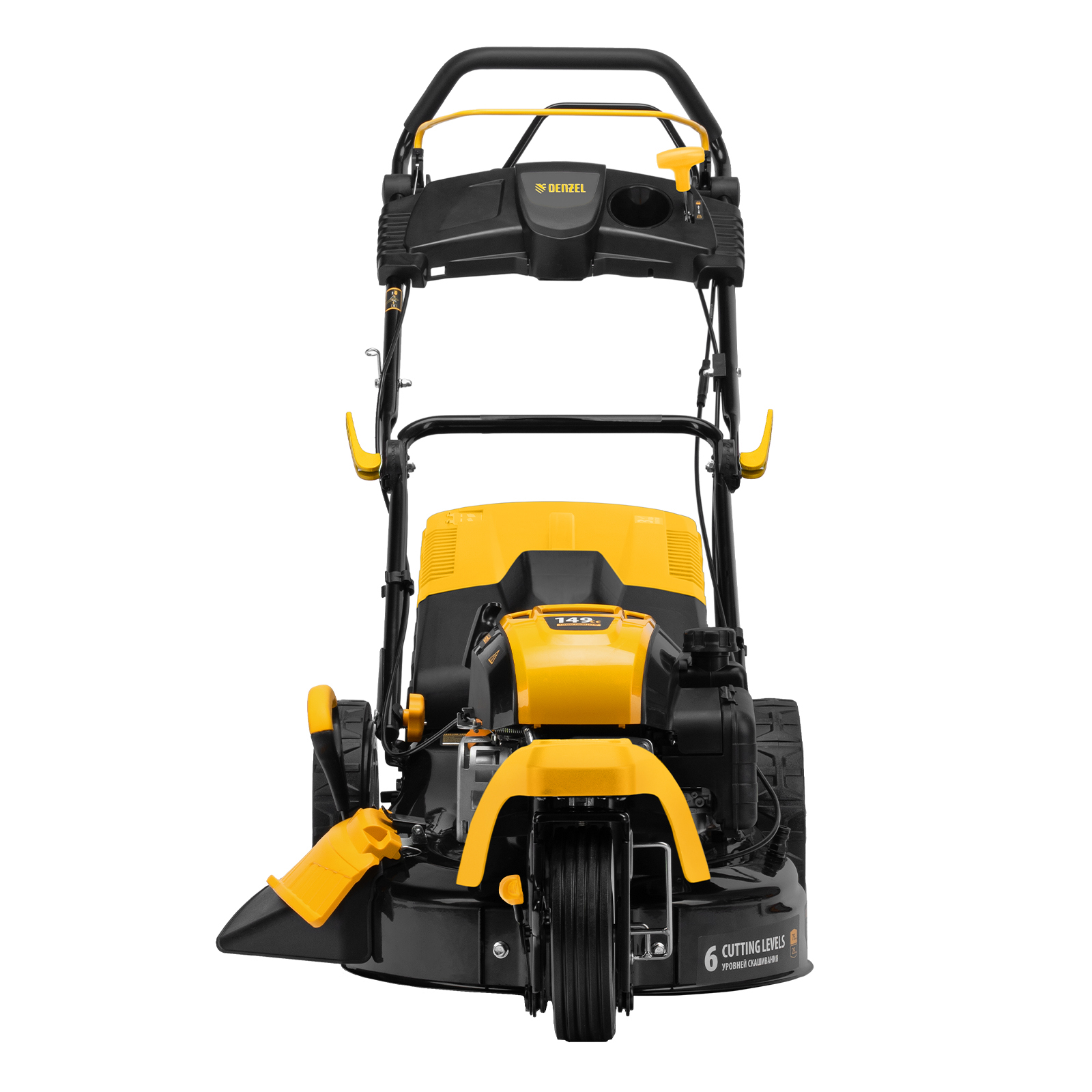 Бензиновая газонокосилка GLT-460SP-T, Trike 149 см3, 46 см, привод, панель, 60л Denzel