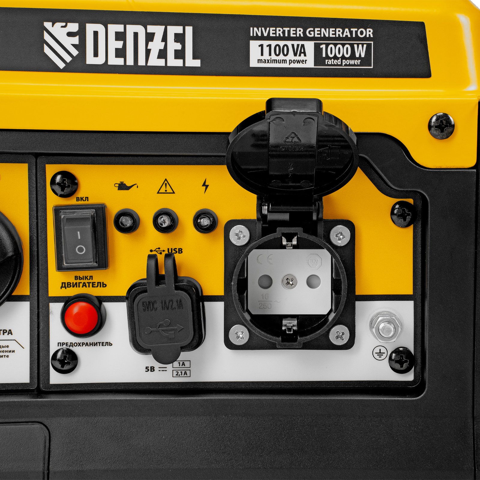 Генератор инверторный GS-1100iF, 1,1 кВт, 230 В, ручной старт DENZEL