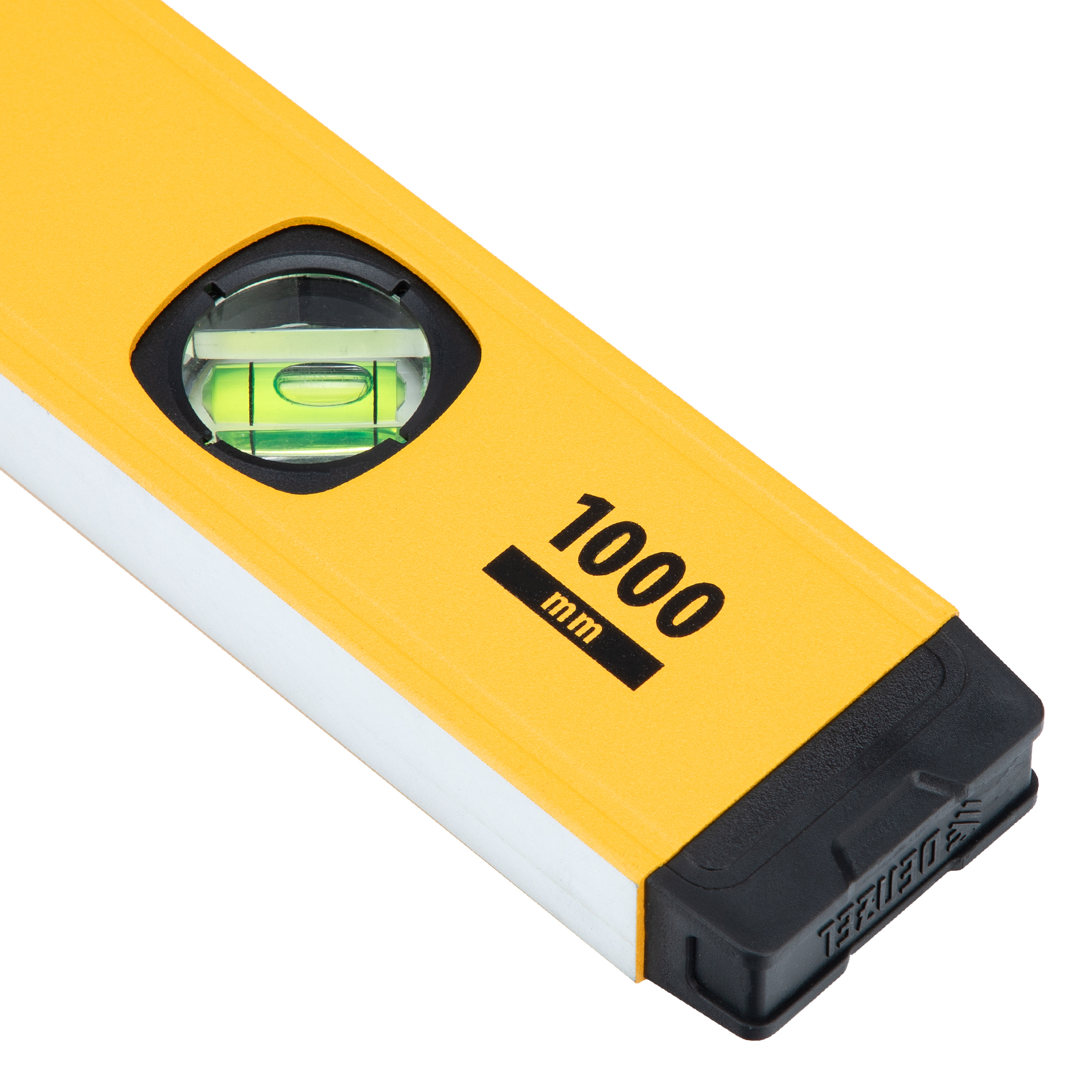 Уровень алюминиевый, магнит, фрезерованный, 3 глазка (1 зеркал.) 0,5 мм/м, 1000 мм Denzel