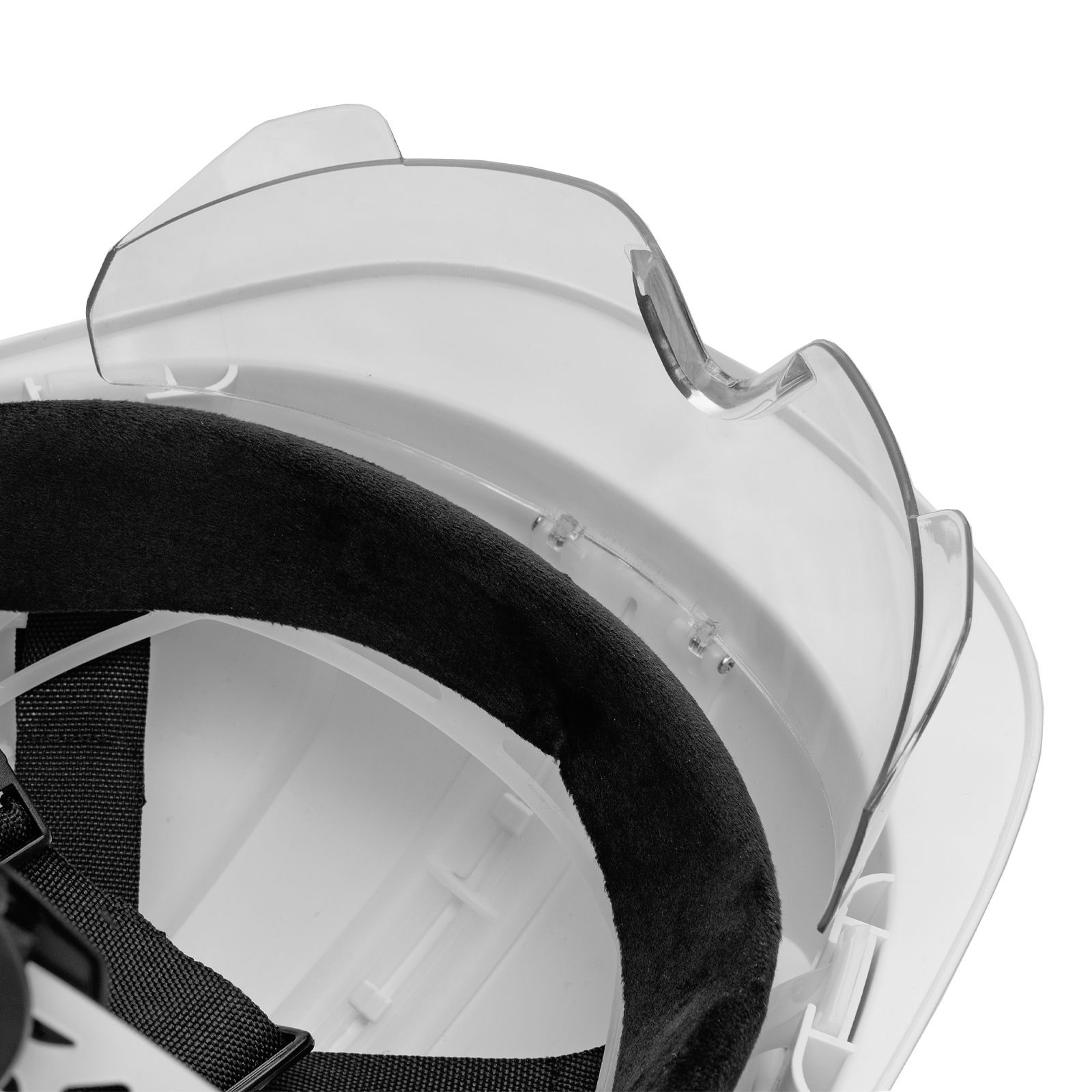 Каска защитная ударопр.«Форвард» (К-05)ABS/PC,комплект со встроен.очк.ОЧК-05 Форвард,белая Denzel