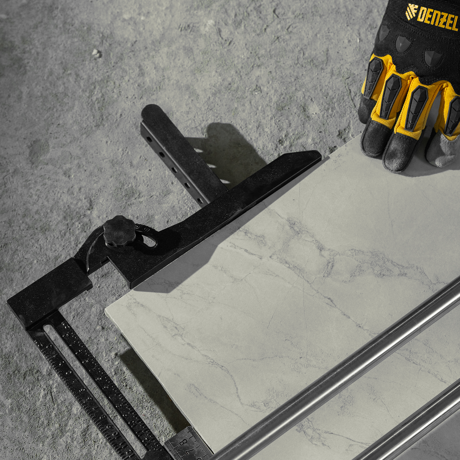 Плиткорез 800х14мм, цельнометал. напр., каретка на подш., стальная станина, рукоятка-пенал Denzel