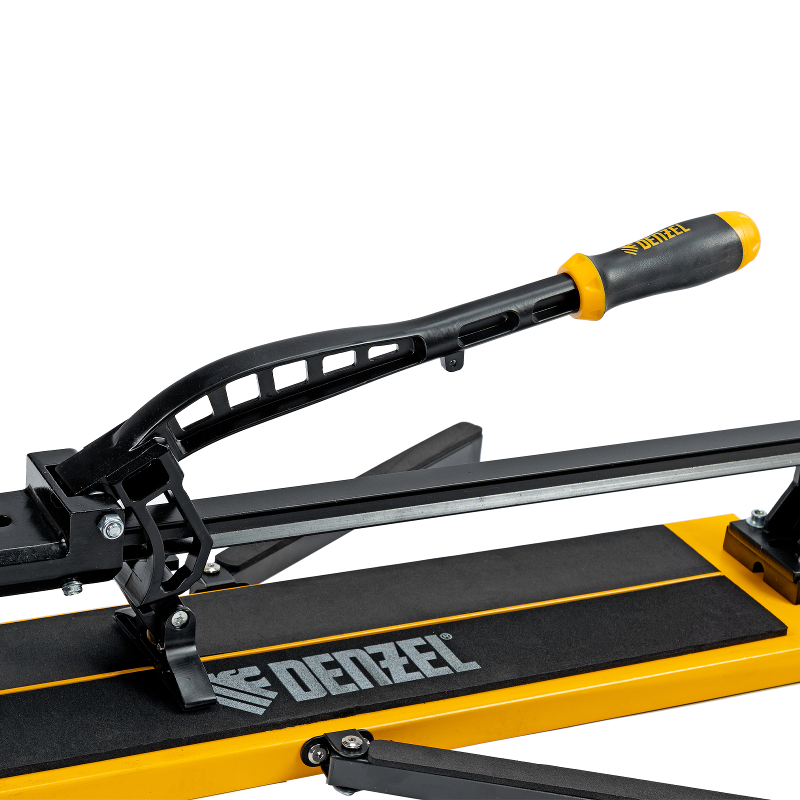 Плиткорез рельсовый 600х16мм, каретка на подш., стальная станина, усил. рукоятка-пенал Denzel