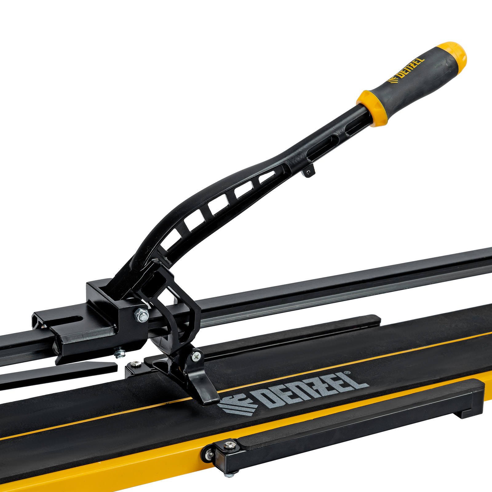 Плиткорез рельсовый 800х16мм, каретка на подш., стальная станина, усил. рукоятка-пенал Denzel