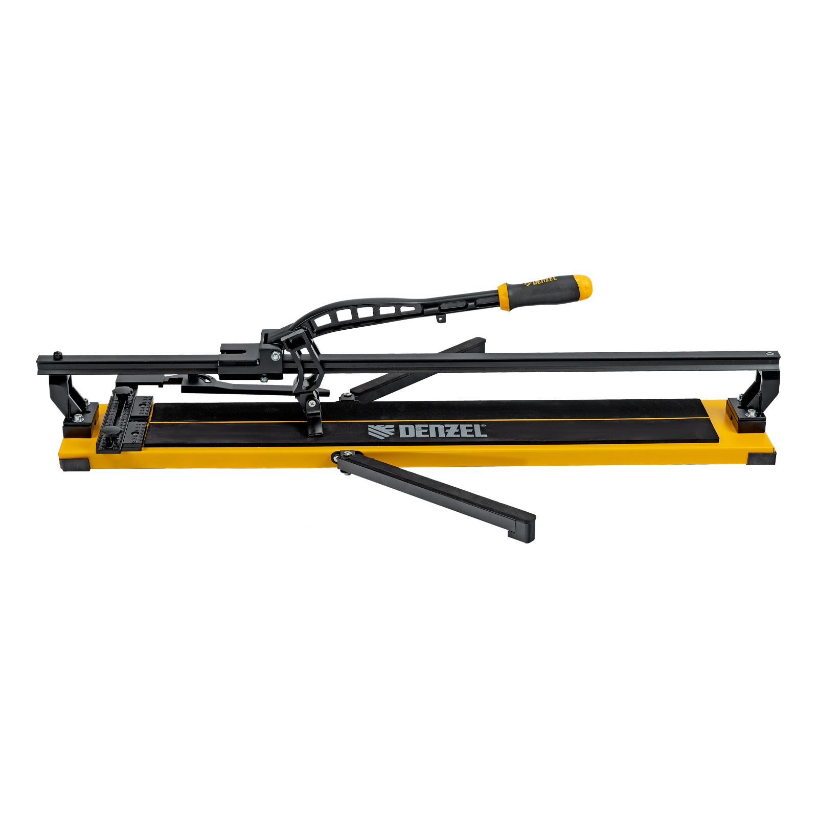 Плиткорез рельсовый 1000х16мм, каретка на подш., стальная станина, усил. рукоятка-пенал Denzel