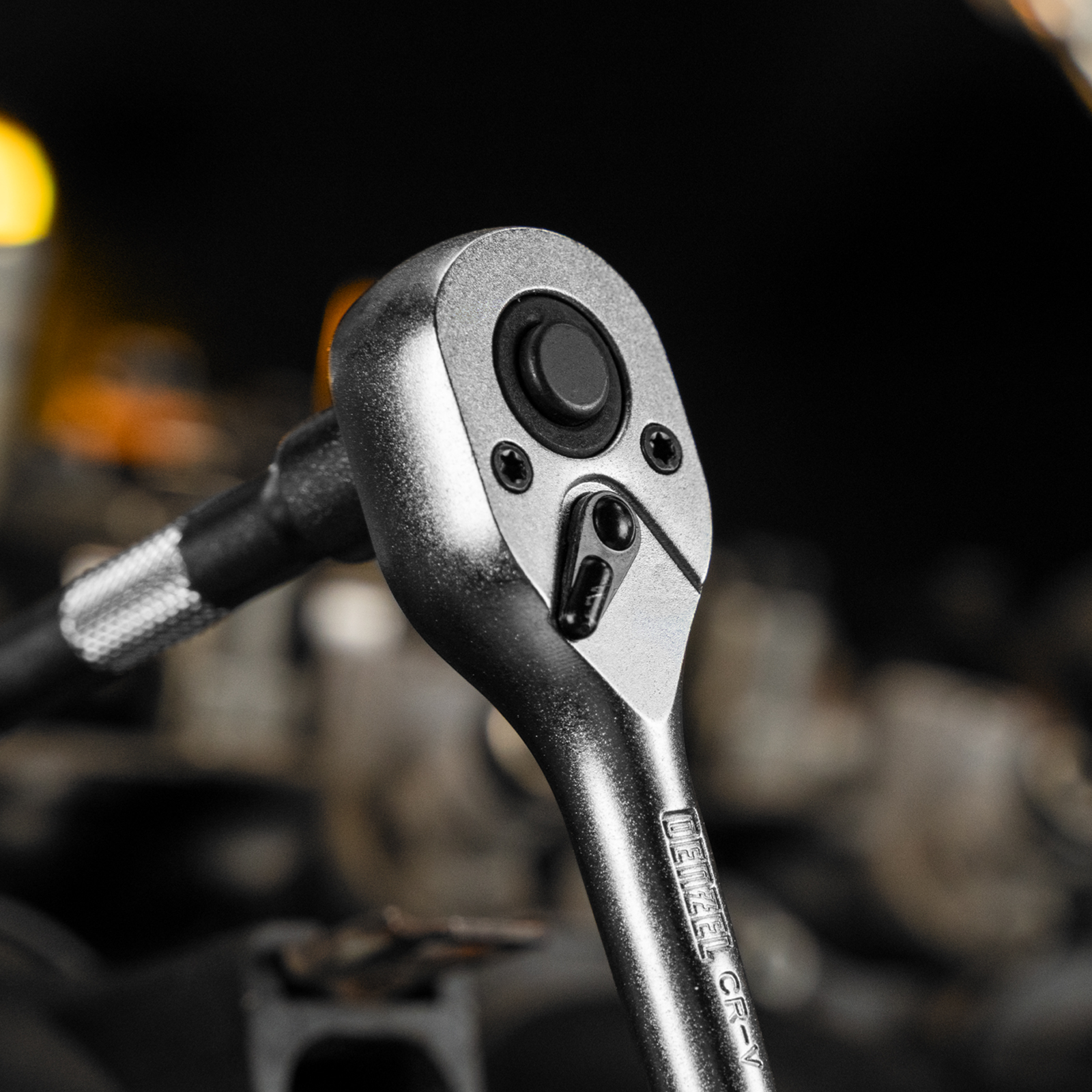 Ключ-трещотка 1/4", 90 зубьев, с быстрым сбросом, CrV Denzel