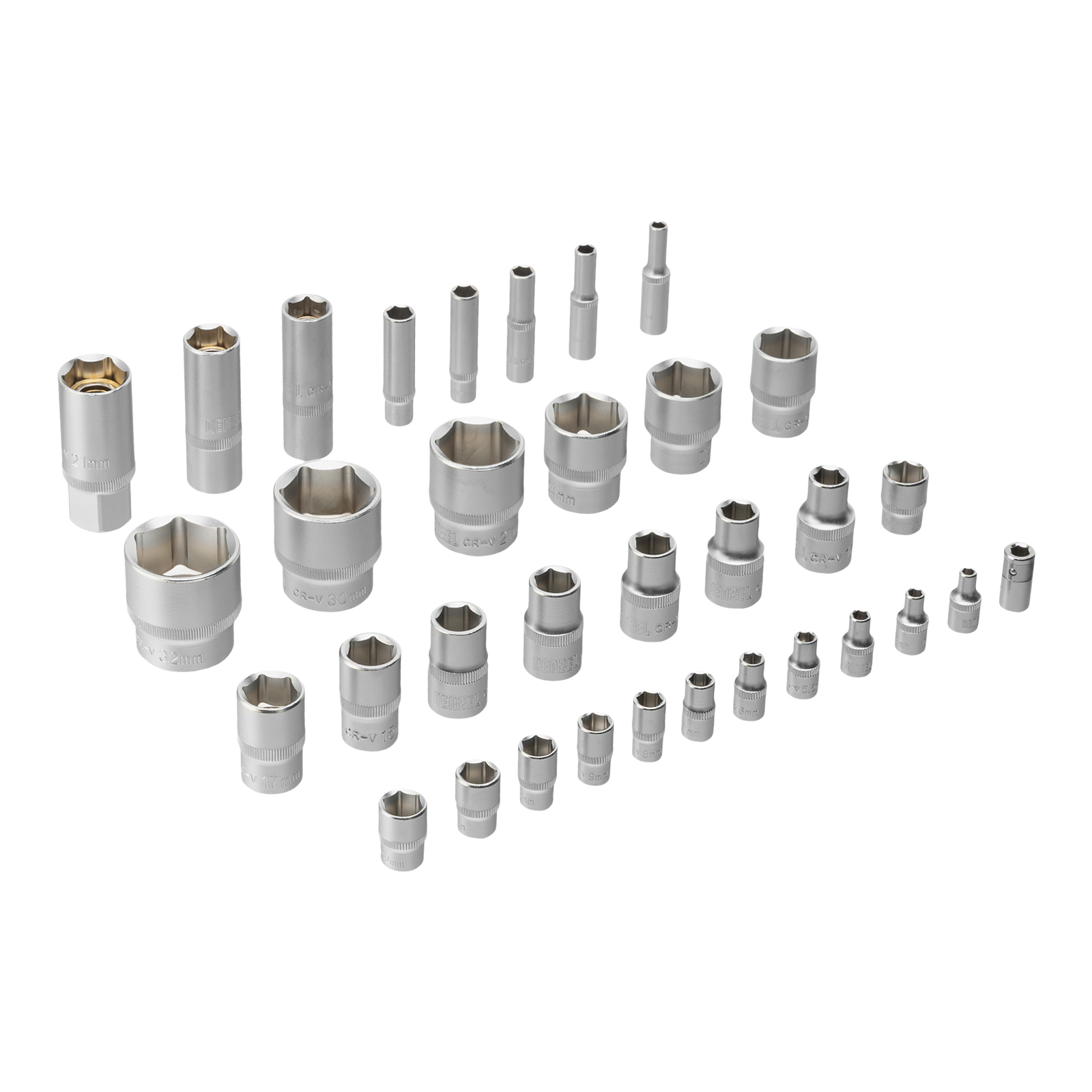 Набор инструментов, 1/2", 1/4", CrV, S2, пластиковый кейс, 84 предмета Denzel