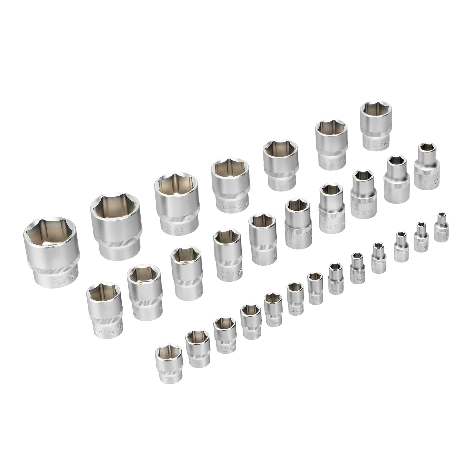 Набор инструментов, 1/2", 1/4", CrV, S2, пластиковый кейс, 109 предметов Denzel