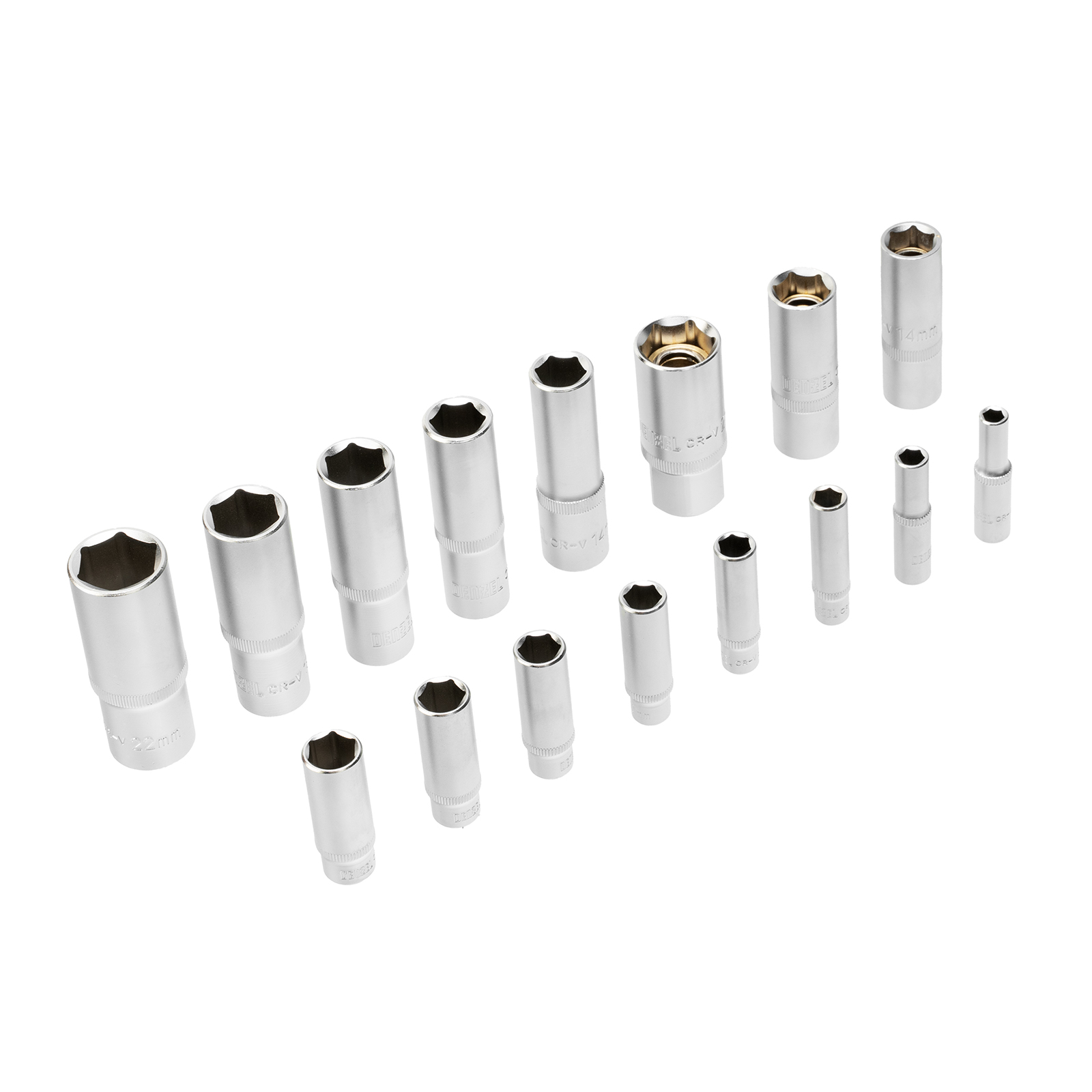 Набор инструментов, 1/2", 1/4", CrV, S2, пластиковый кейс, 109 предметов Denzel