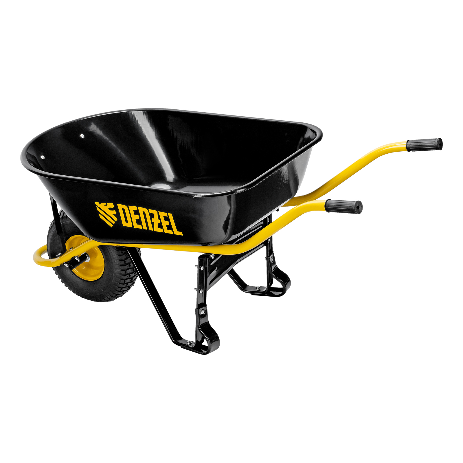 Тачка строительная, усиленная, объем 130 л, 230 кг, колесо 15х6.00-6 Denzel