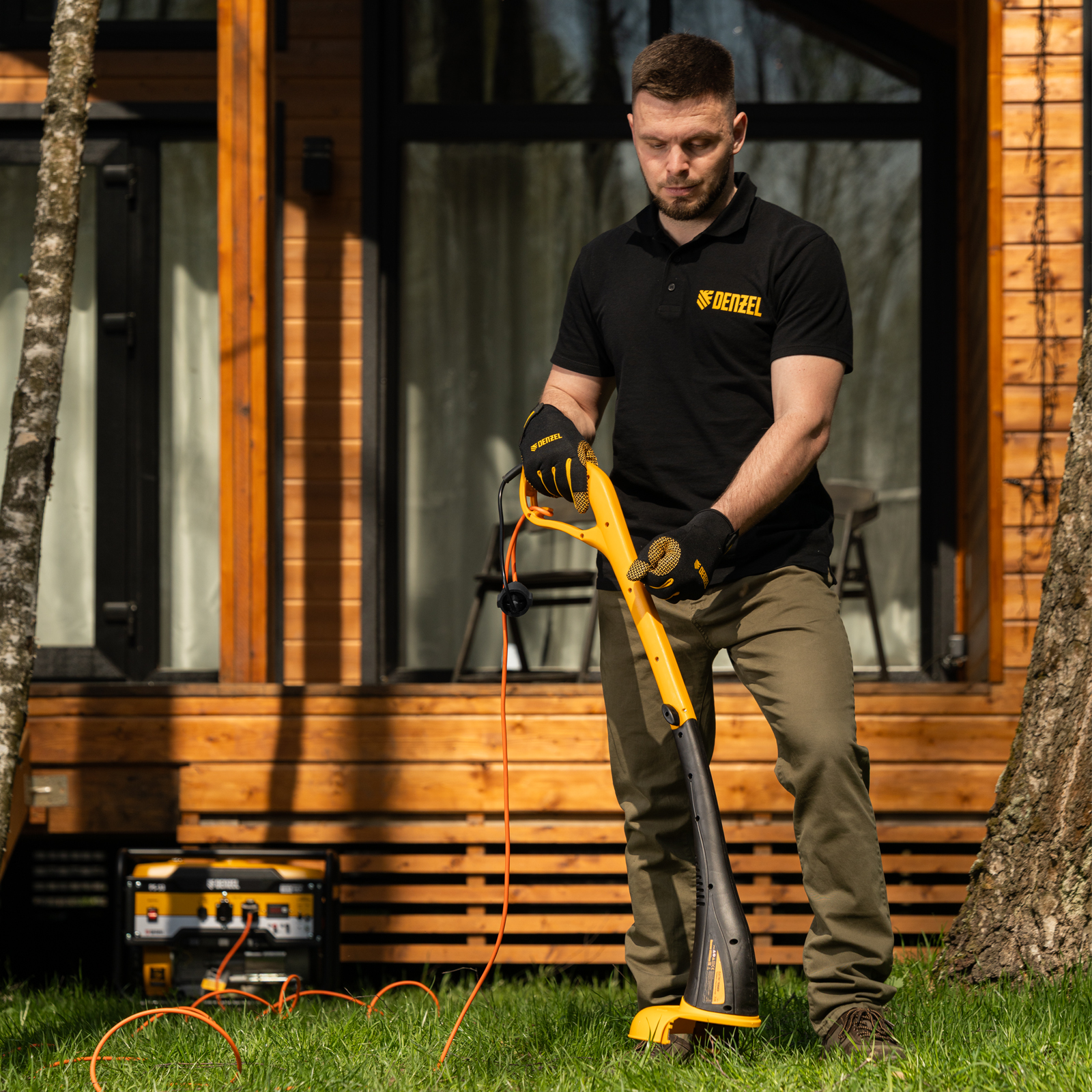 Удлинитель-шнур силовой Garden Series, ПВС, 10м, 1 розетка 3 x 1,5 мм, Denzel