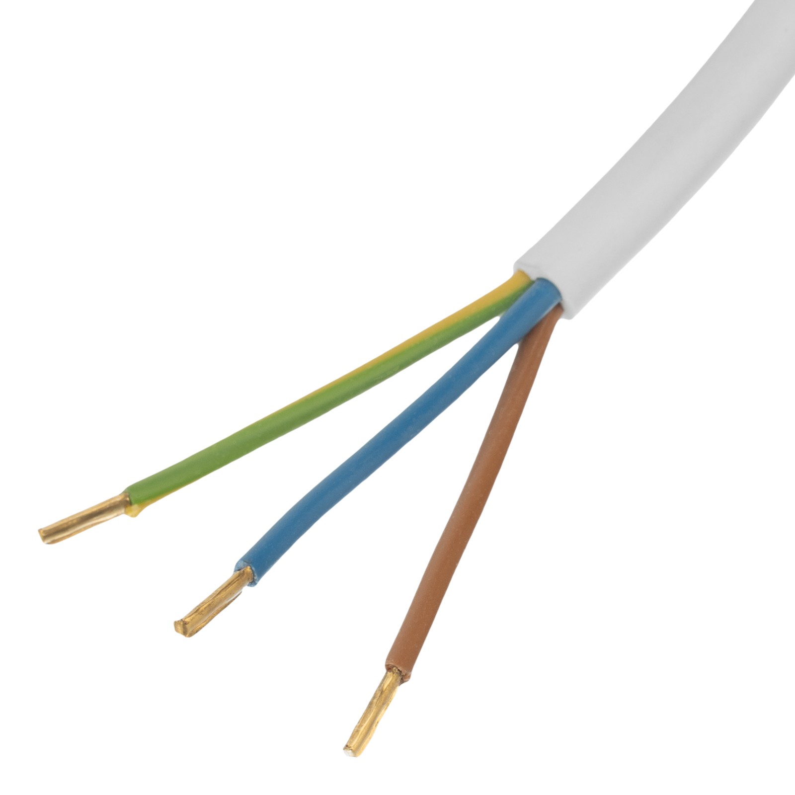 Шнур сетевой Energy Series, ПВС, 3 м, 3 x 1,5 мм, с неразборной вилкой, белый, Denzel