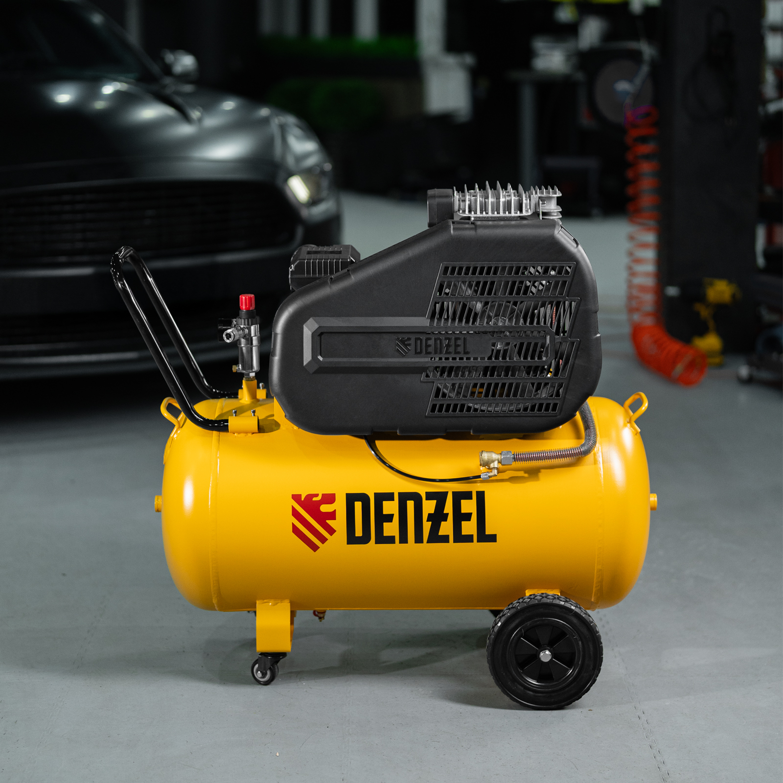 Компрессор воздушный рем. привод BCI 2200/100, 2,2 кВт, 100 литров, 420 л/мин Denzel