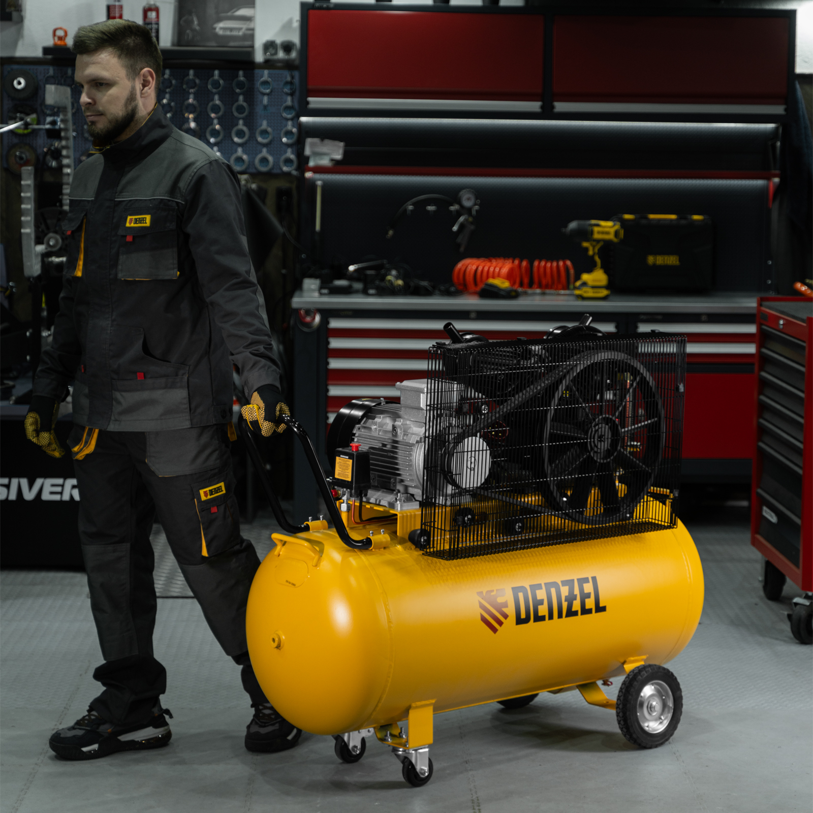 Компрессор воздушный рем. привод BCV 5500-T/200, 5,5 кВт, 200 литров, 850 л/мин Denzel