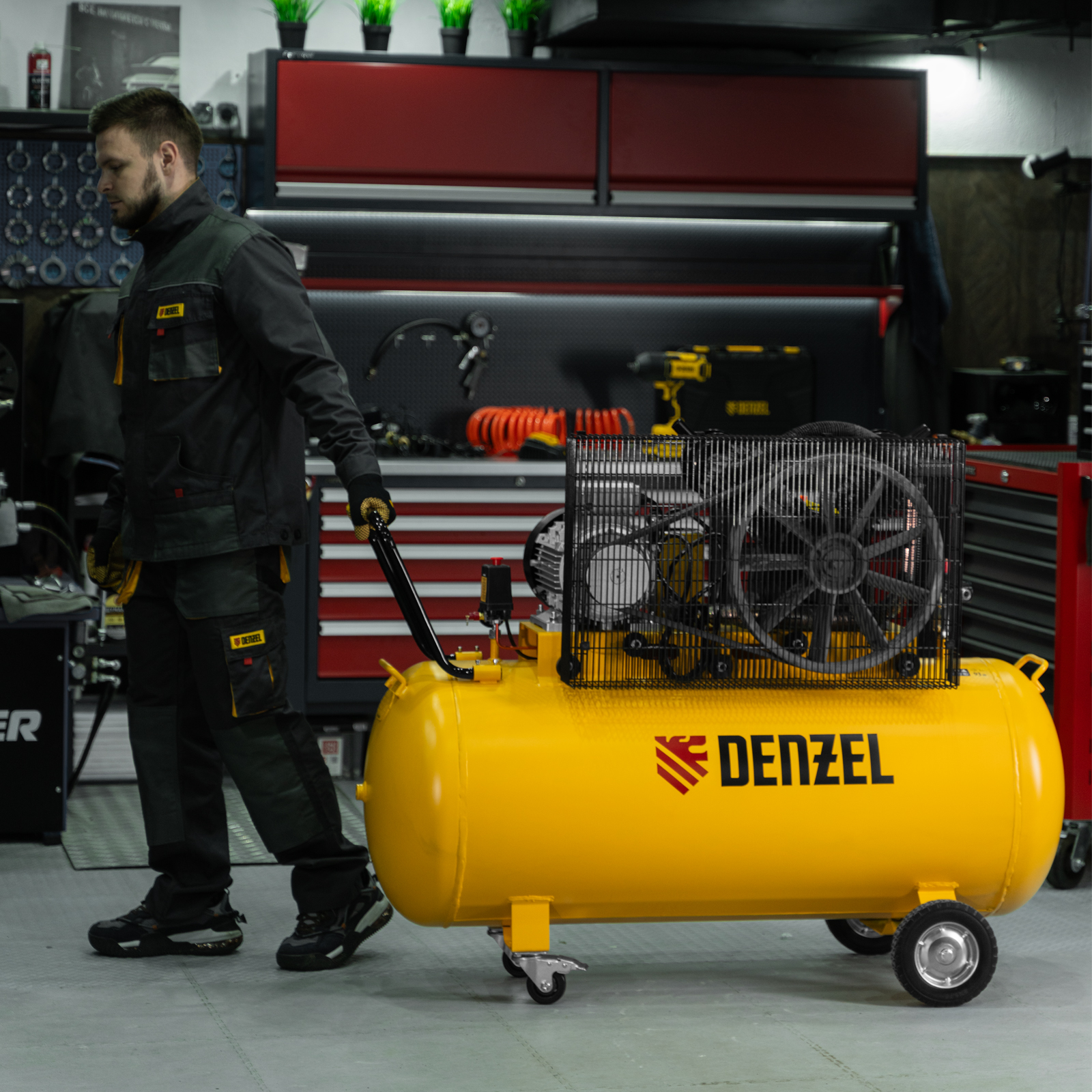 Компрессор воздушный рем. привод BCV 5500-T/270, 5,5 кВт, 270 литров, 850 л/мин Denzel