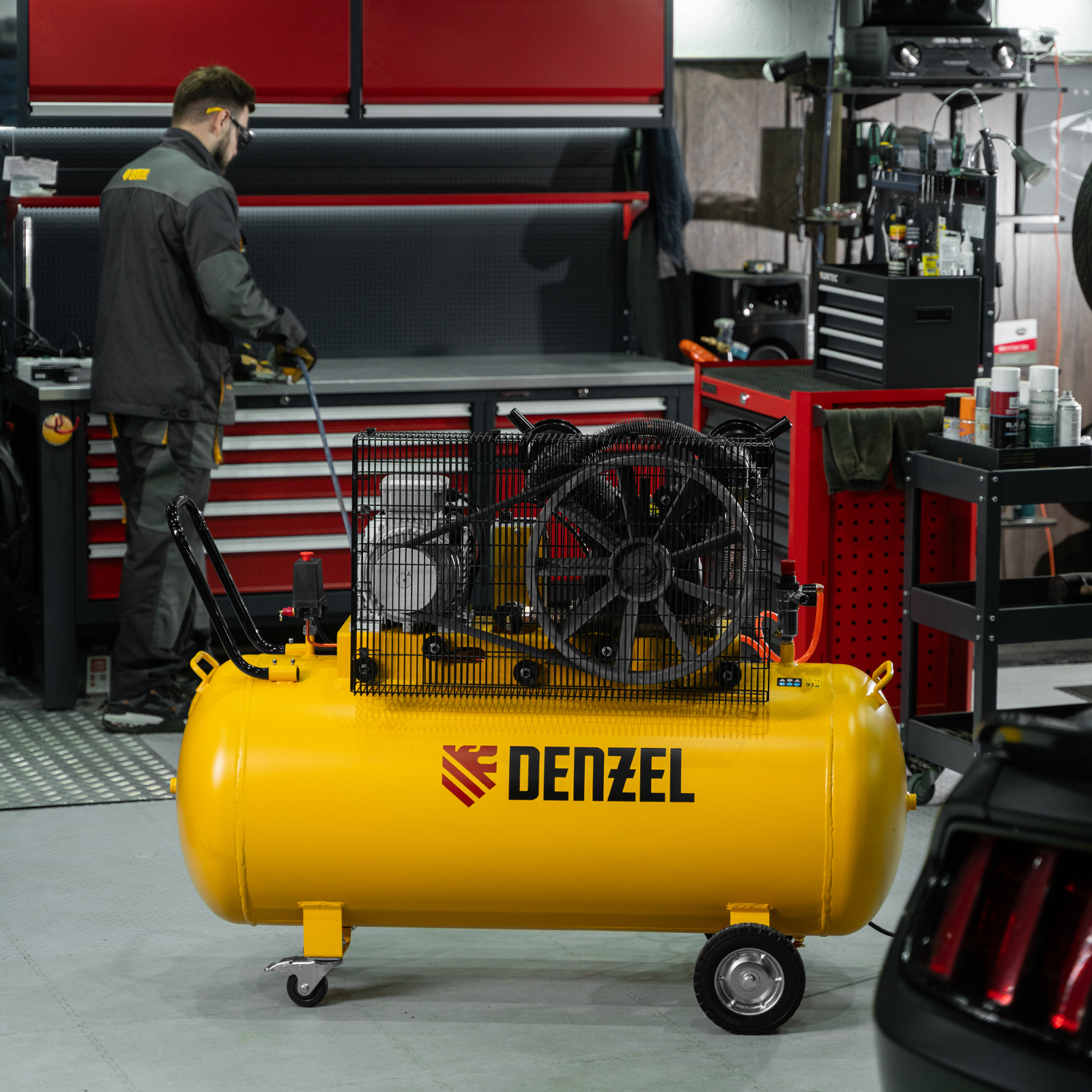 Компрессор воздушный рем. привод BCV 5500-T/270, 5,5 кВт, 270 литров, 850 л/мин Denzel