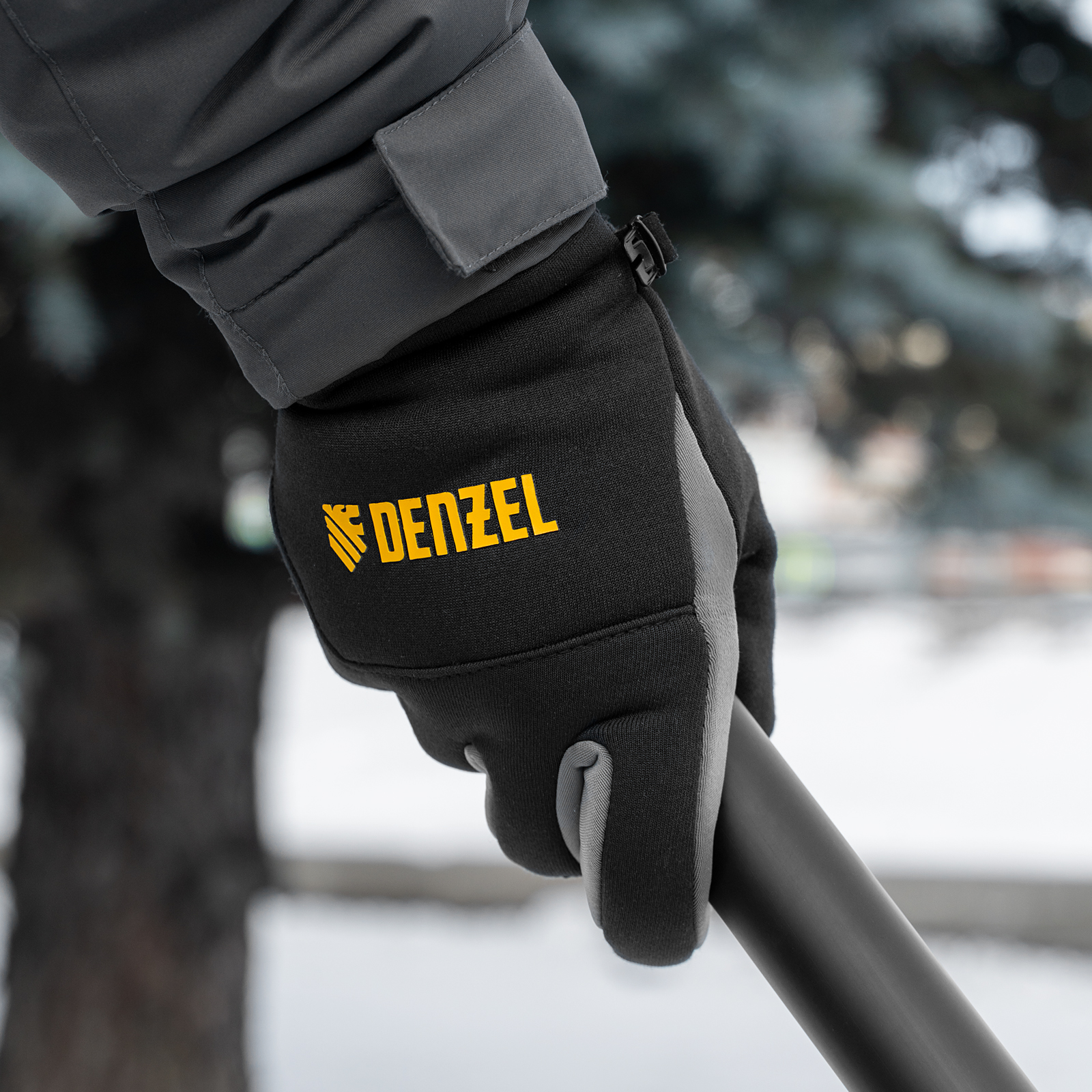 Перчатки универсальные, искусственный мех, работа с сенсорным экраном, размер 9 Denzel