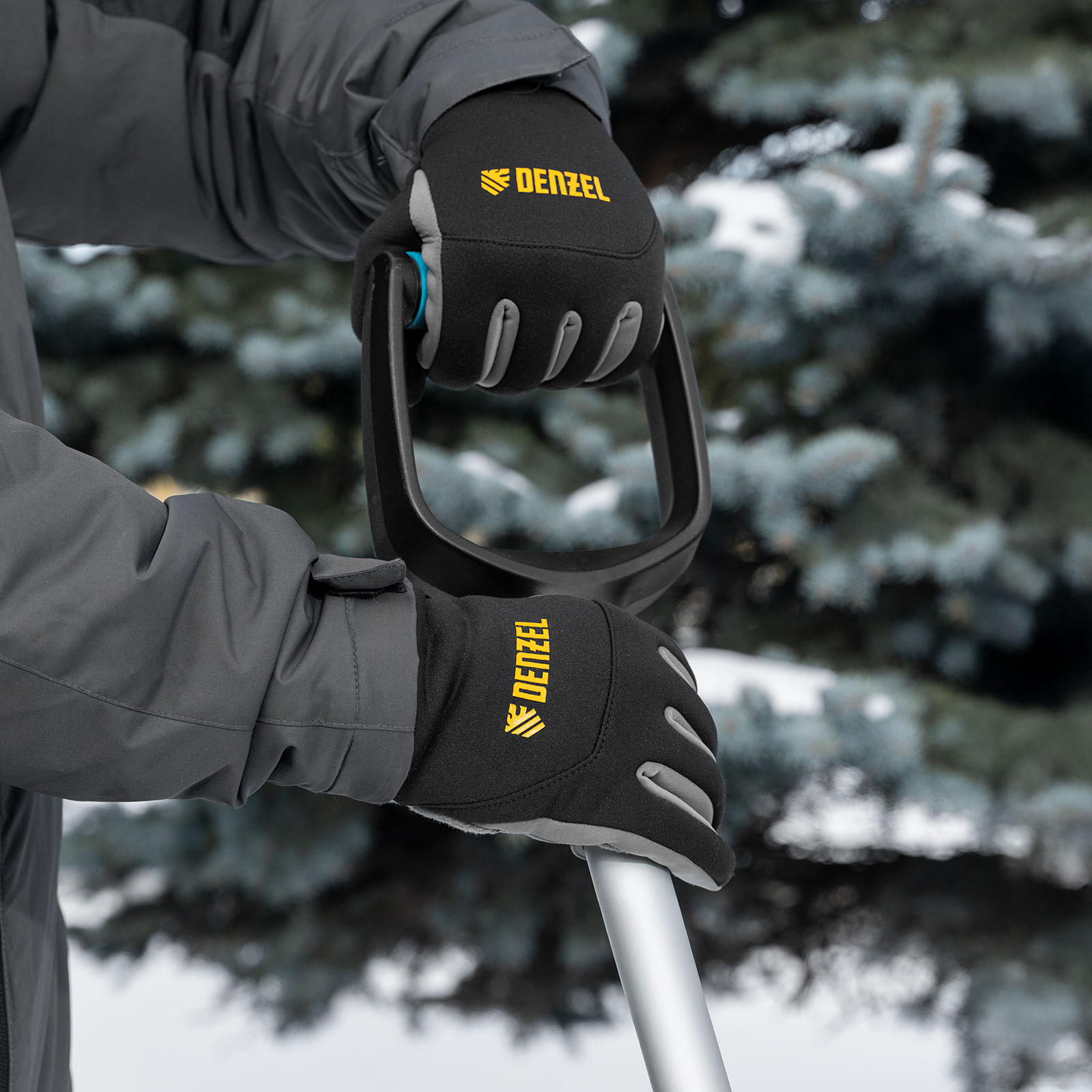 Перчатки универсальные, искусственный мех, работа с сенсорным экраном, размер 9 Denzel