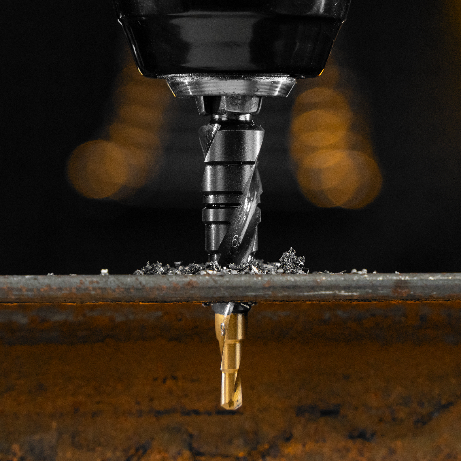 Сверло ступенчатое 4-5-6-7-8-9-10-11-12 мм, Р6М5, 6-гр. хвостовик Denzel