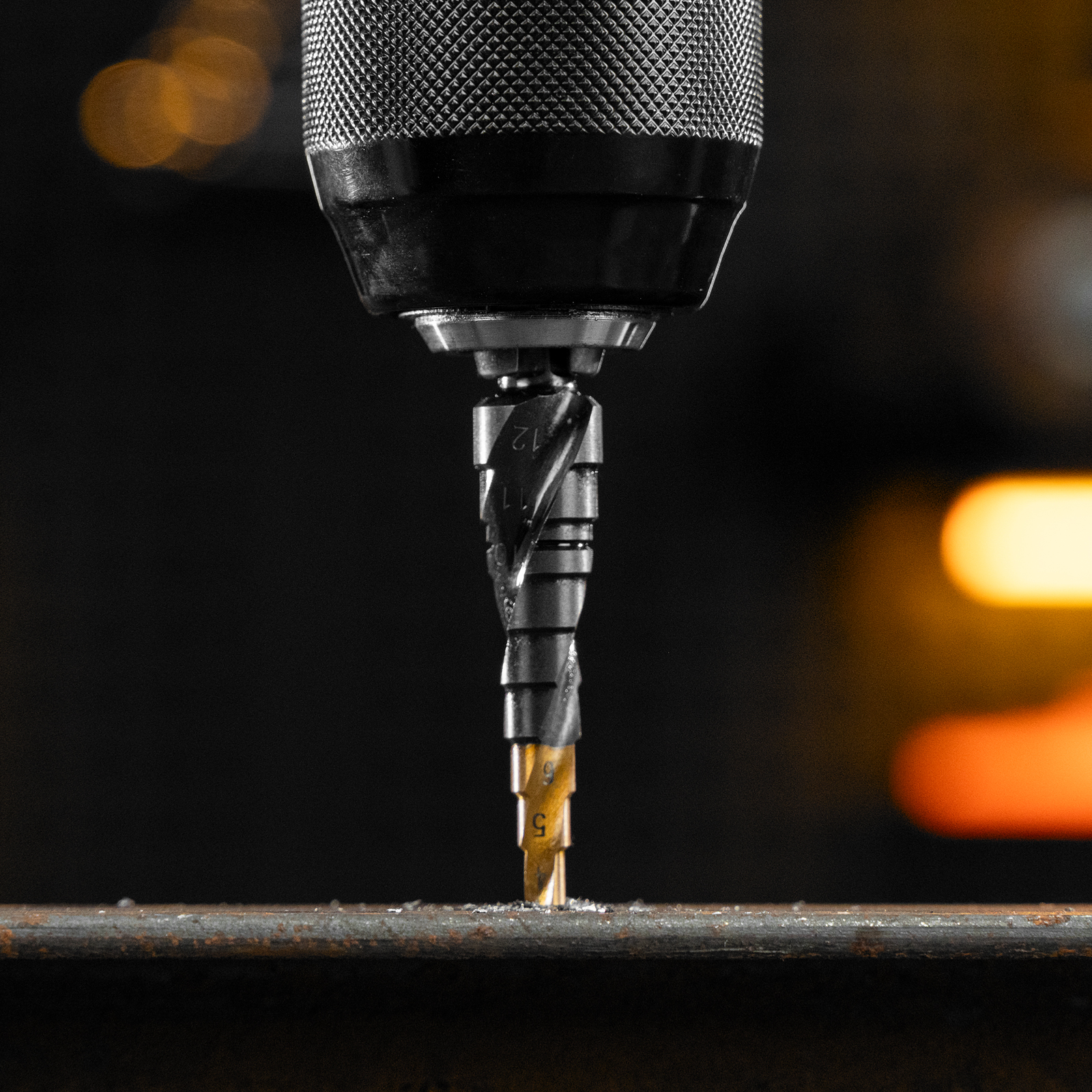 Сверло ступенчатое 4-5-6-7-8-9-10-11-12 мм, Р6М5, 6-гр. хвостовик Denzel