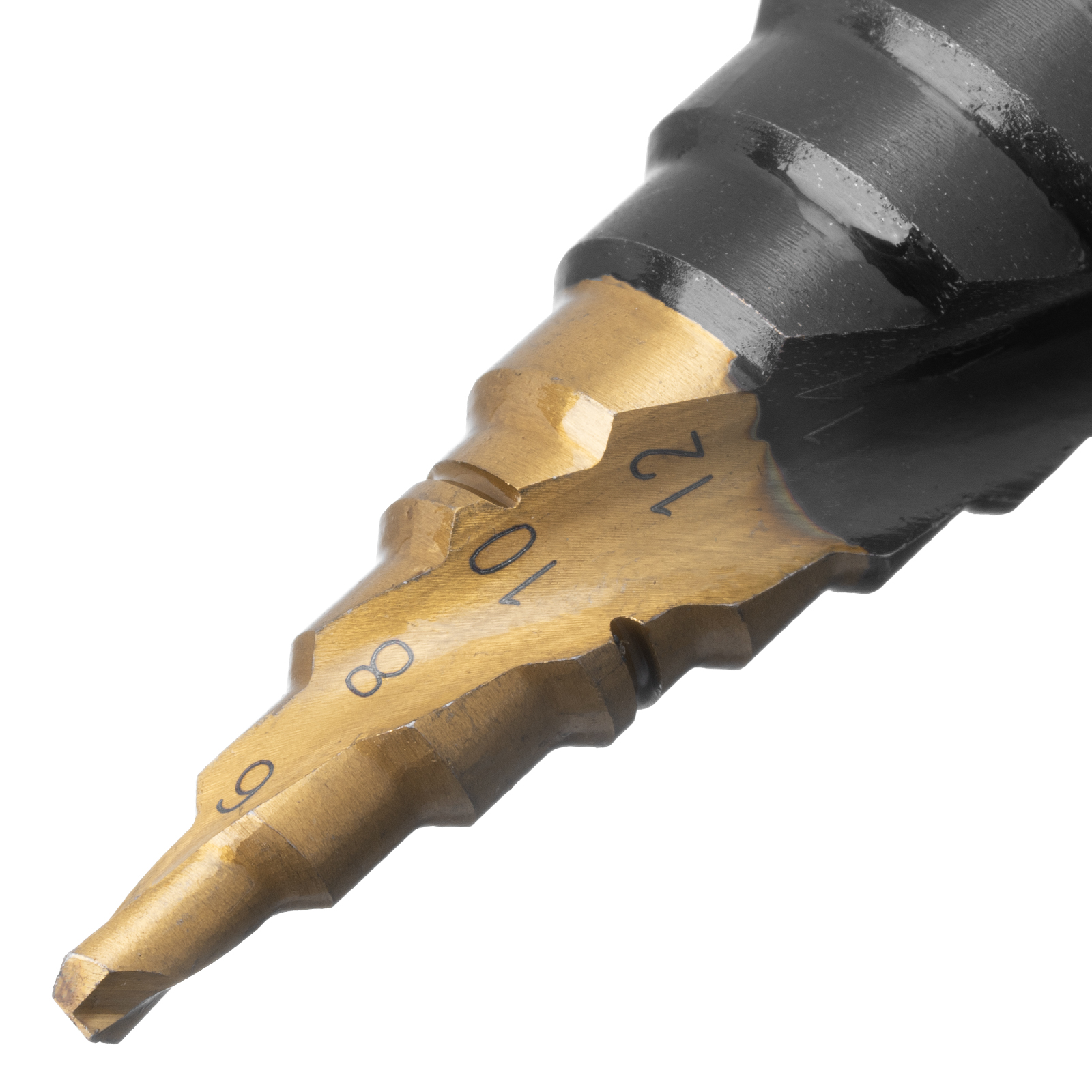 Сверло ступенчатое, 4-6-8-10-12-14-16-18-20-22-24-26-28-30-32 мм, Р6М5, 6-гр. хвостовик Denzel