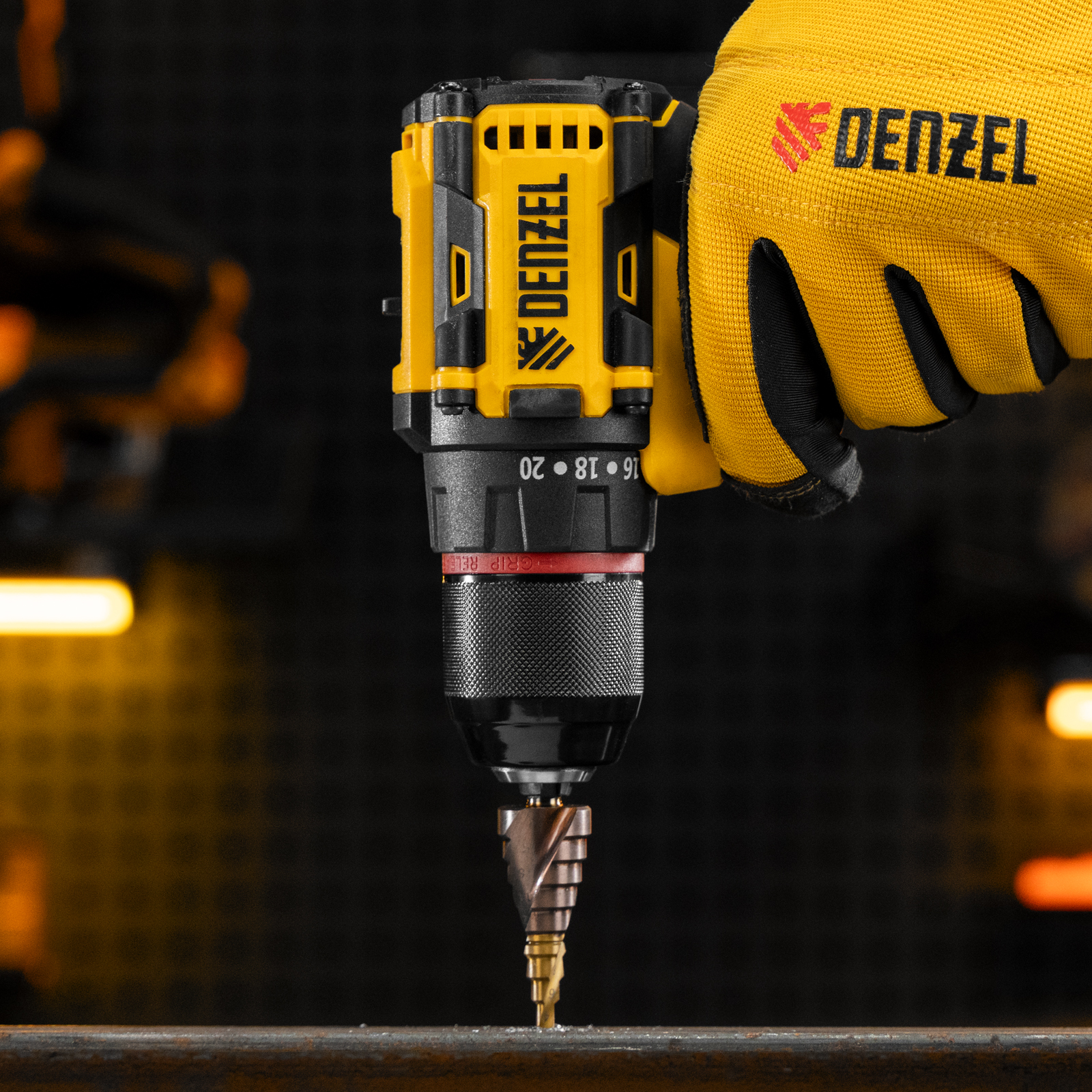 Сверло ступенчатое 4-6-8-10-12-14-16-18-20 мм, Р6М5К5, 6-гр. хвостовик Denzel