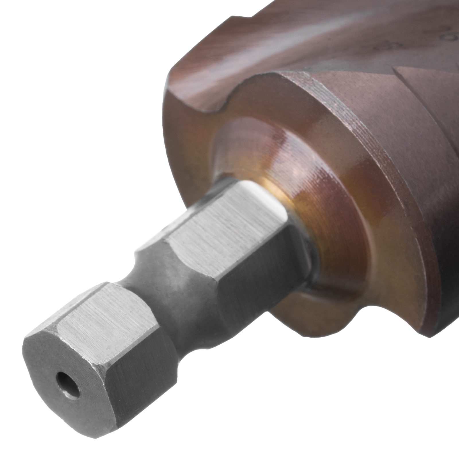 Сверло ступенчатое, 6-8-10-12-14-16-18-20-22-24-26-28-30мм, Р6М5К5, 6-гр. хвостовик Denzel