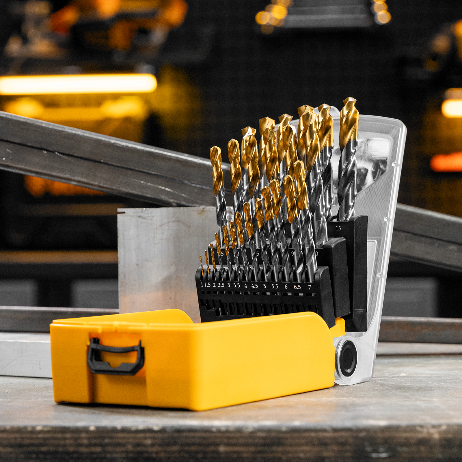 Набор сверл по металлу, 1-13 мм, Р6М5-TiN, Golden Tip, 25 шт Denzel