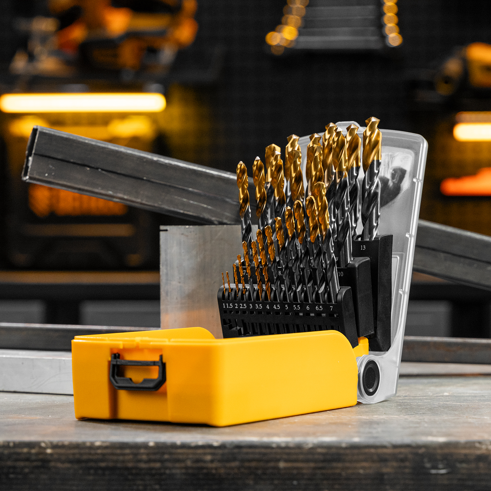 Набор сверл по металлу, 1-13 мм, Р6М5К8-TiN, Golden Tip, 25 шт Denzel