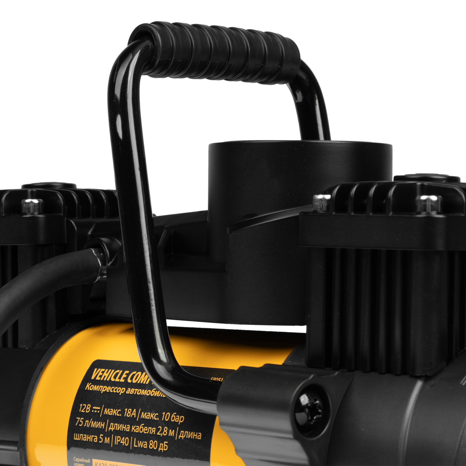 Компрессор автомобильный AC-75, 12 В, 10 атм., 75 л/мин, LED Denzel