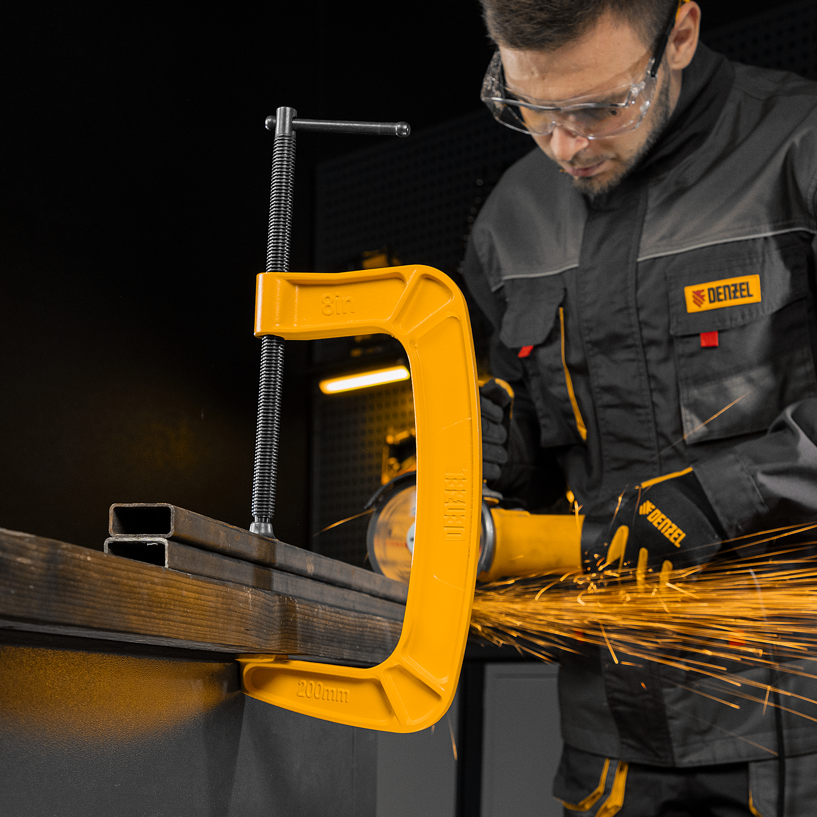 Струбцина G-образная, усиленная, 200 мм Denzel