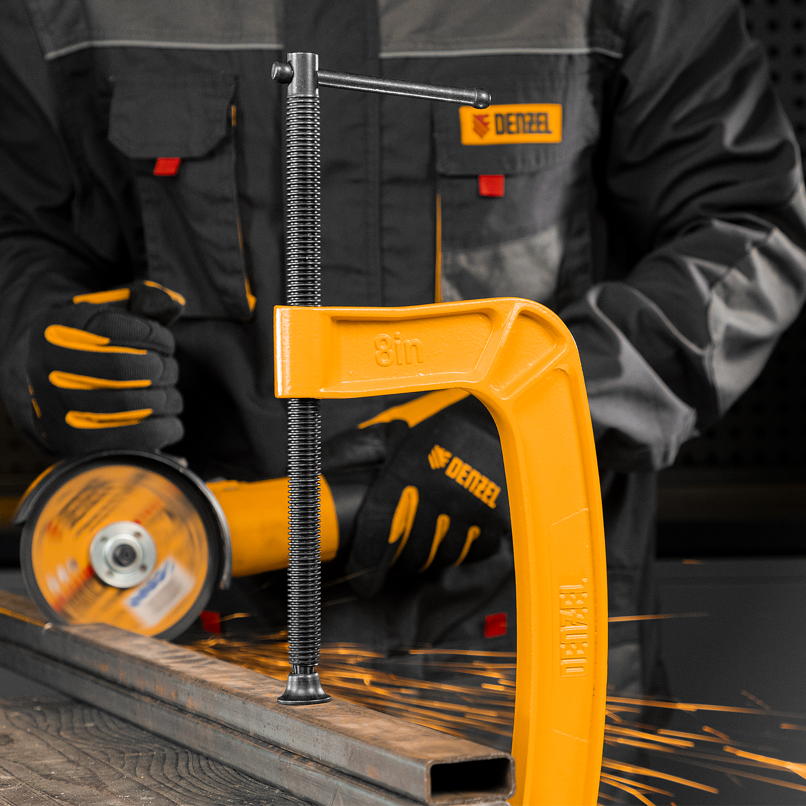 Струбцина G-образная, усиленная, 200 мм Denzel