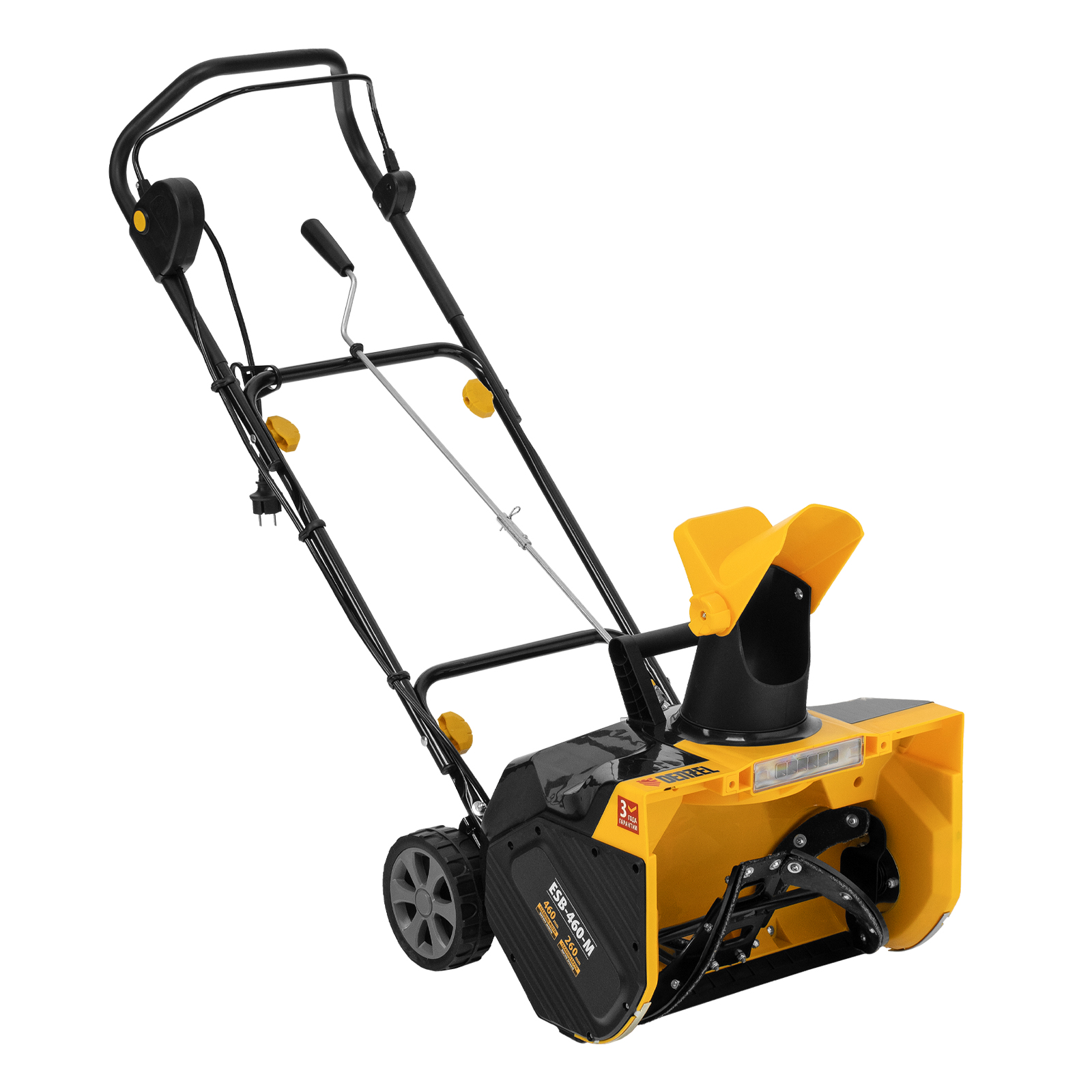 Электрическая снегоуборочная машина ESB-460-M, 1.8 кВт, металлический шнек, LED фара Denzel
