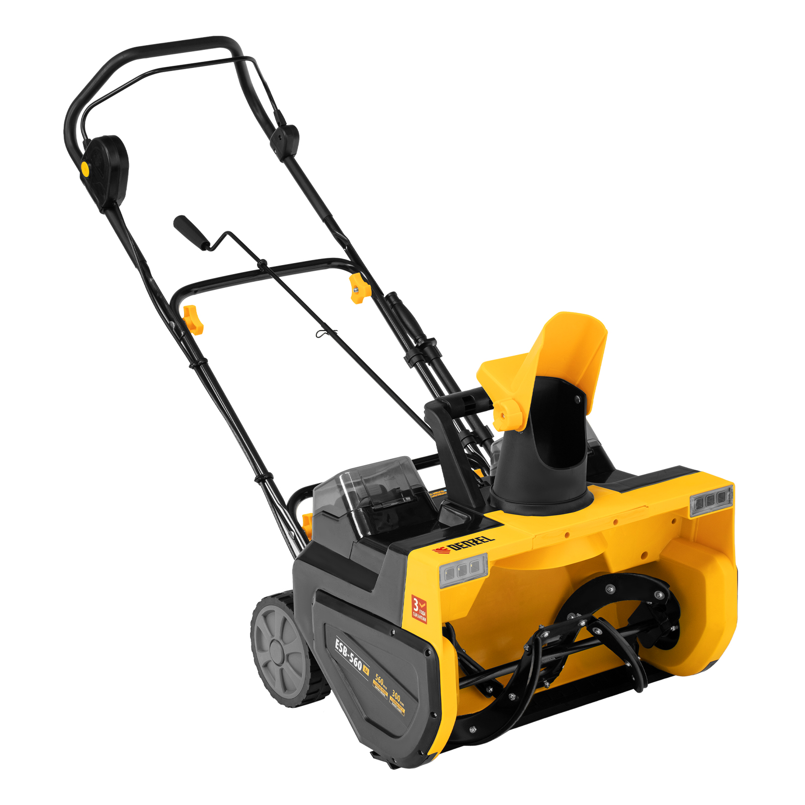 Снегоуборочная машина аккумуляторная, ESB-560Li, 560 мм, 40В, 2 АКБ 5 Ач, ЗУ, метал. шнек Denzel