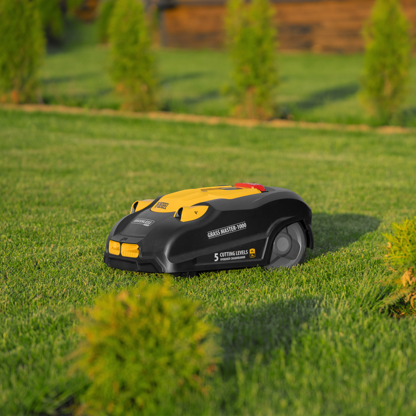 Робот-газонокосилка Grass Master 1000  1000м², 3Ач, 28V, LCD дисплей, Wi-Fi Denzel