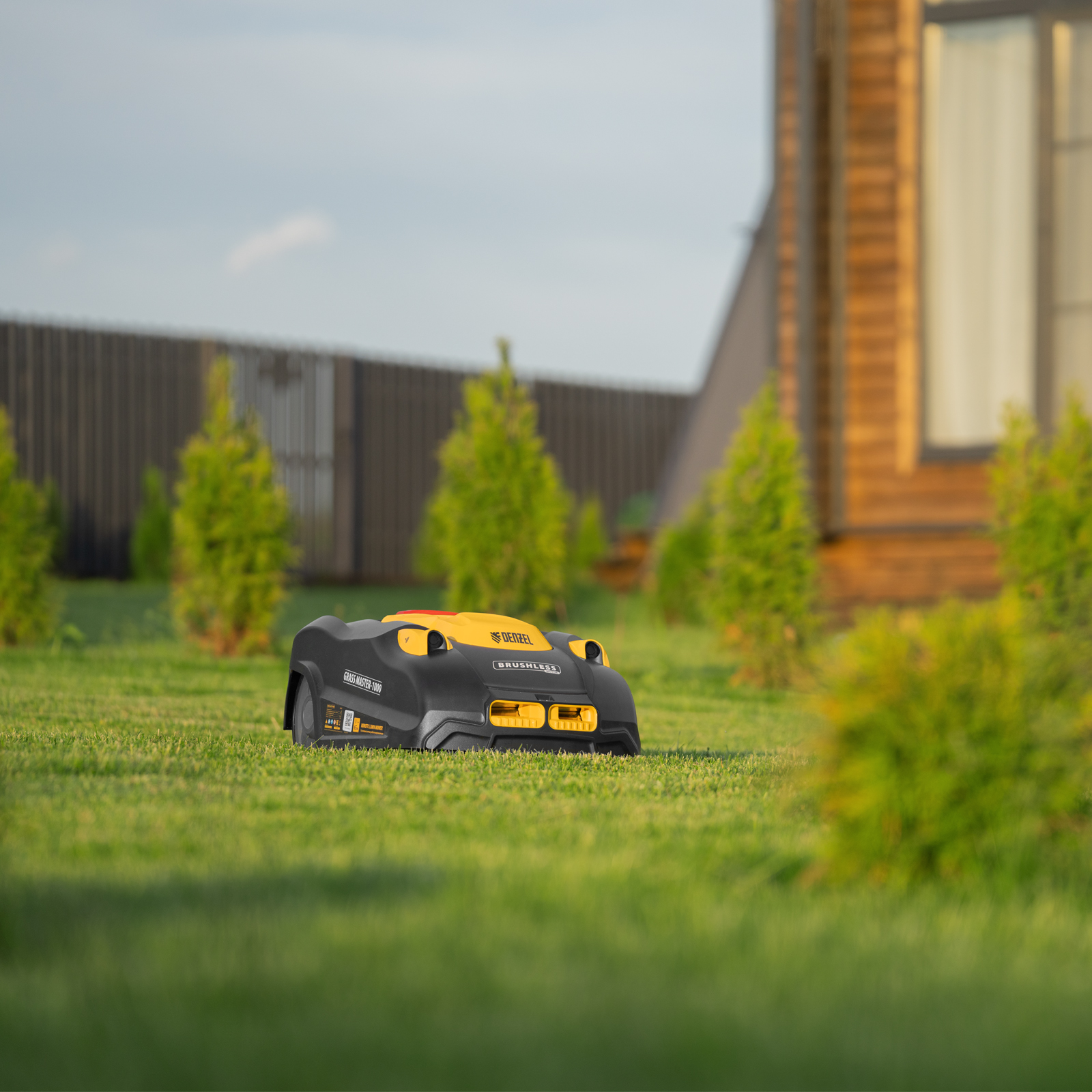 Робот-газонокосилка Grass Master 1000  1000м², 3Ач, 28V, LCD дисплей, Wi-Fi Denzel