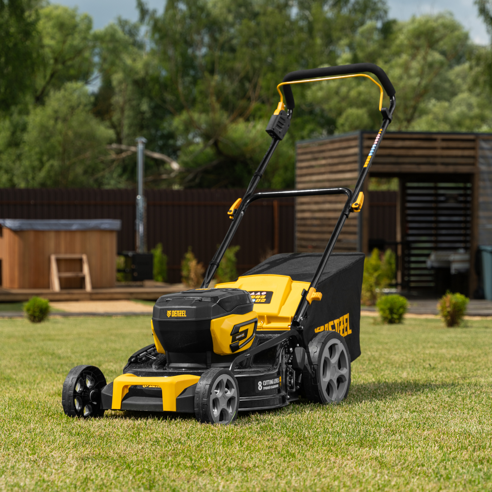 Газонокосилка аккумуляторная бесщет. DLM-460, 460 мм, травосб. 65 л., Li-Ion, 40 В Denzel