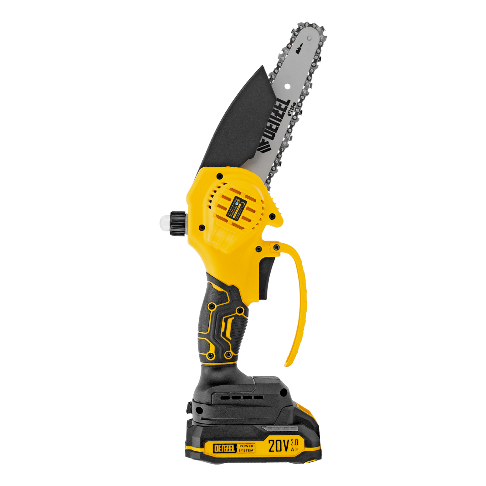 Цепная мини-пила аккумуляторная бесщет., CCS-150, шина 150 мм, Li-Ion, 20 В Denzel