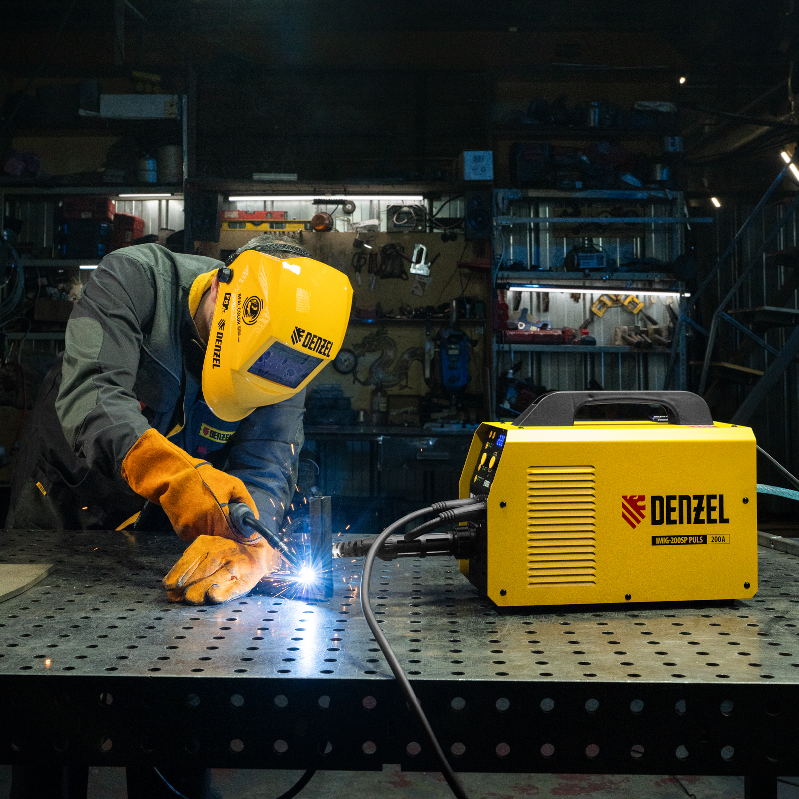 Аппарат инвертор. полуавтомат. cварки IMIG-200SP Pulse, 200 А, ПВ 60%, катушка 5 кг// Denzel