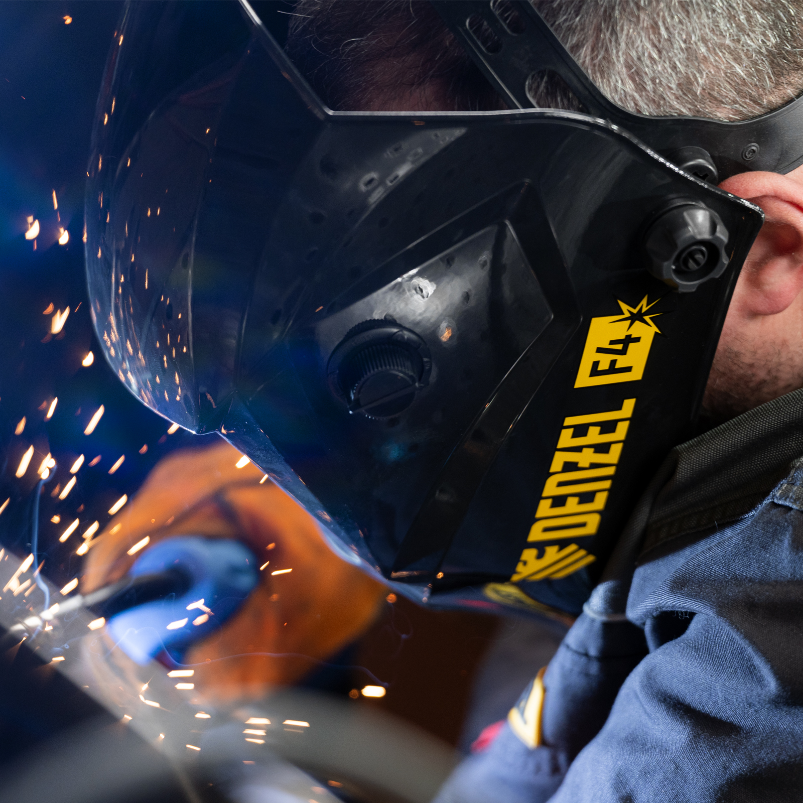 Щиток защитный лицевой (маска сварщика) F4, см. окно 90х35, DIN4/9-13// Denzel