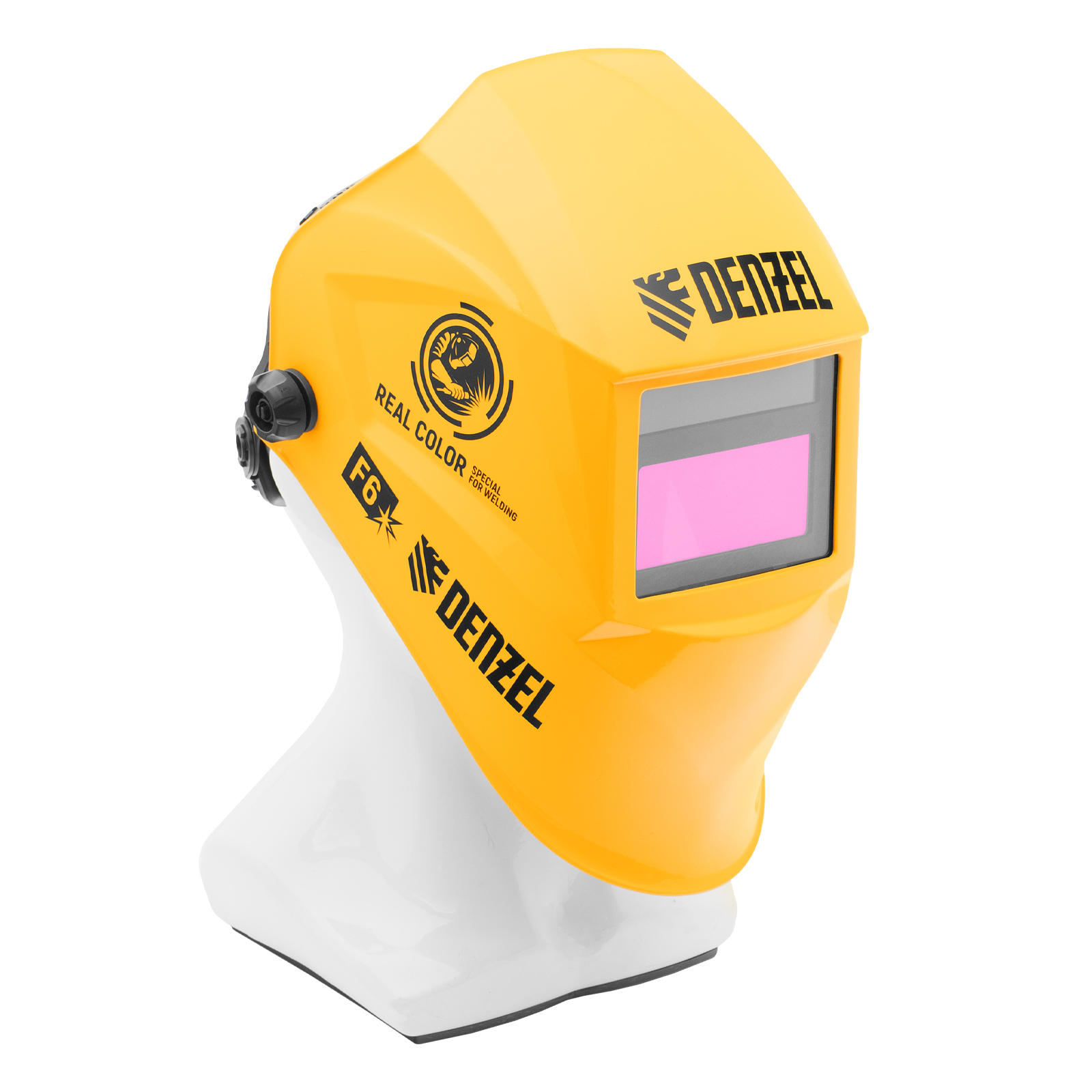 Щиток защитный лицевой (маска сварщика) F6, см. окно 93х43, Real Color, DIN4/5-8/9-13// Denzel
