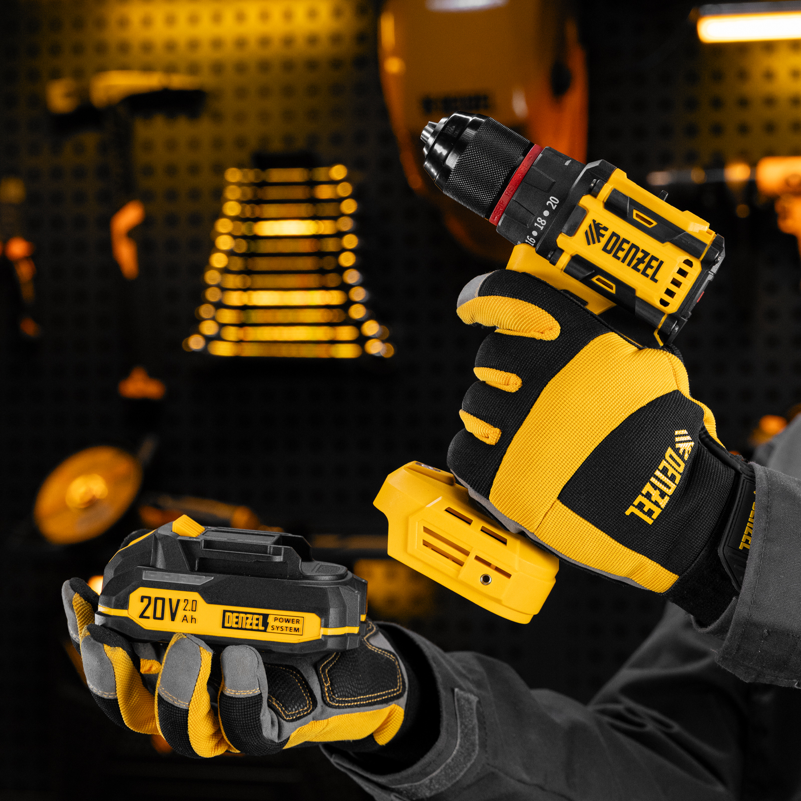 Дрель-шуруповерт аккумуляторная бесщет. CDH-BL-20, Li-Ion, 20 В// Denzel