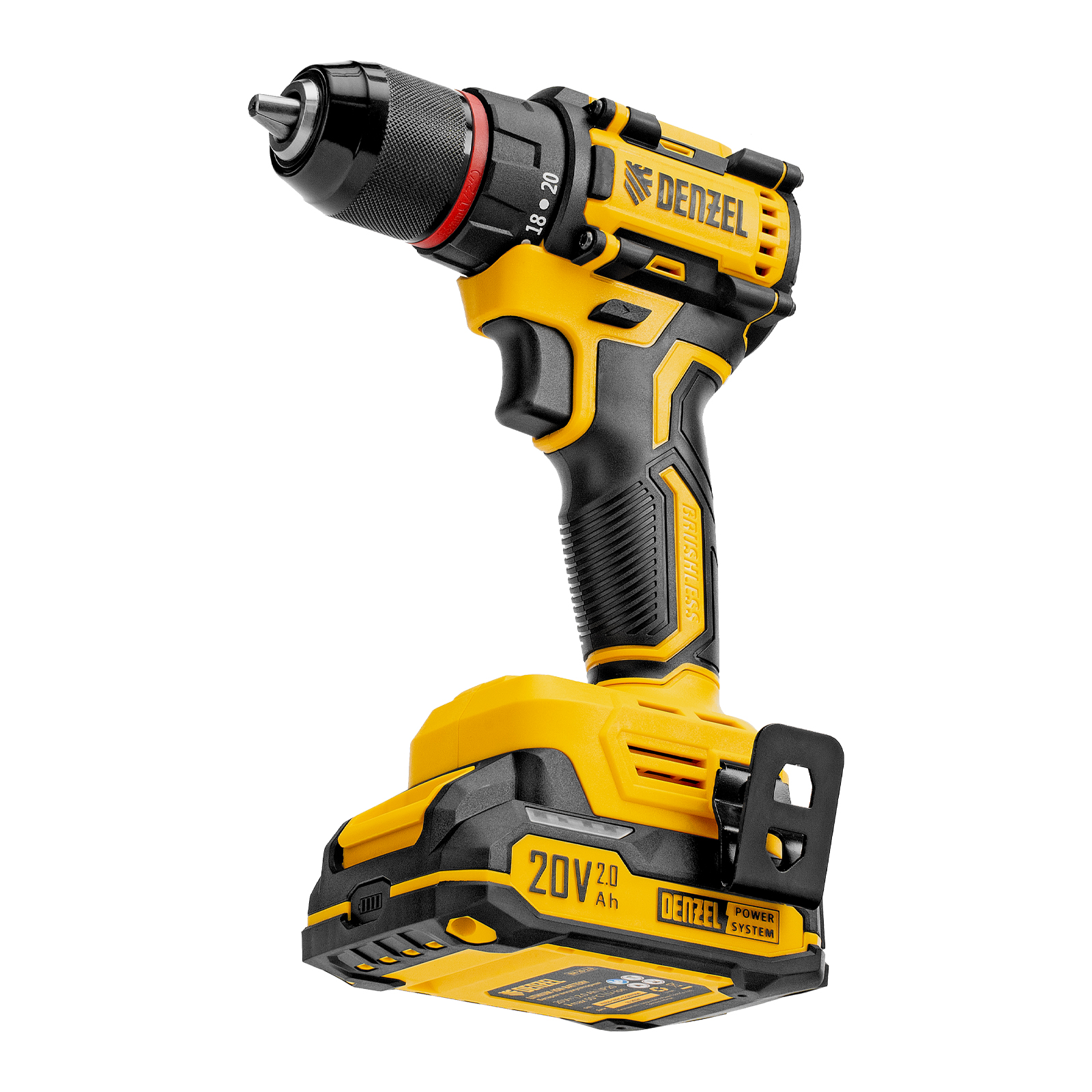 Дрель-шуруповерт аккумуляторная бесщет. CDH-BL-20, Li-Ion, 20 В// Denzel