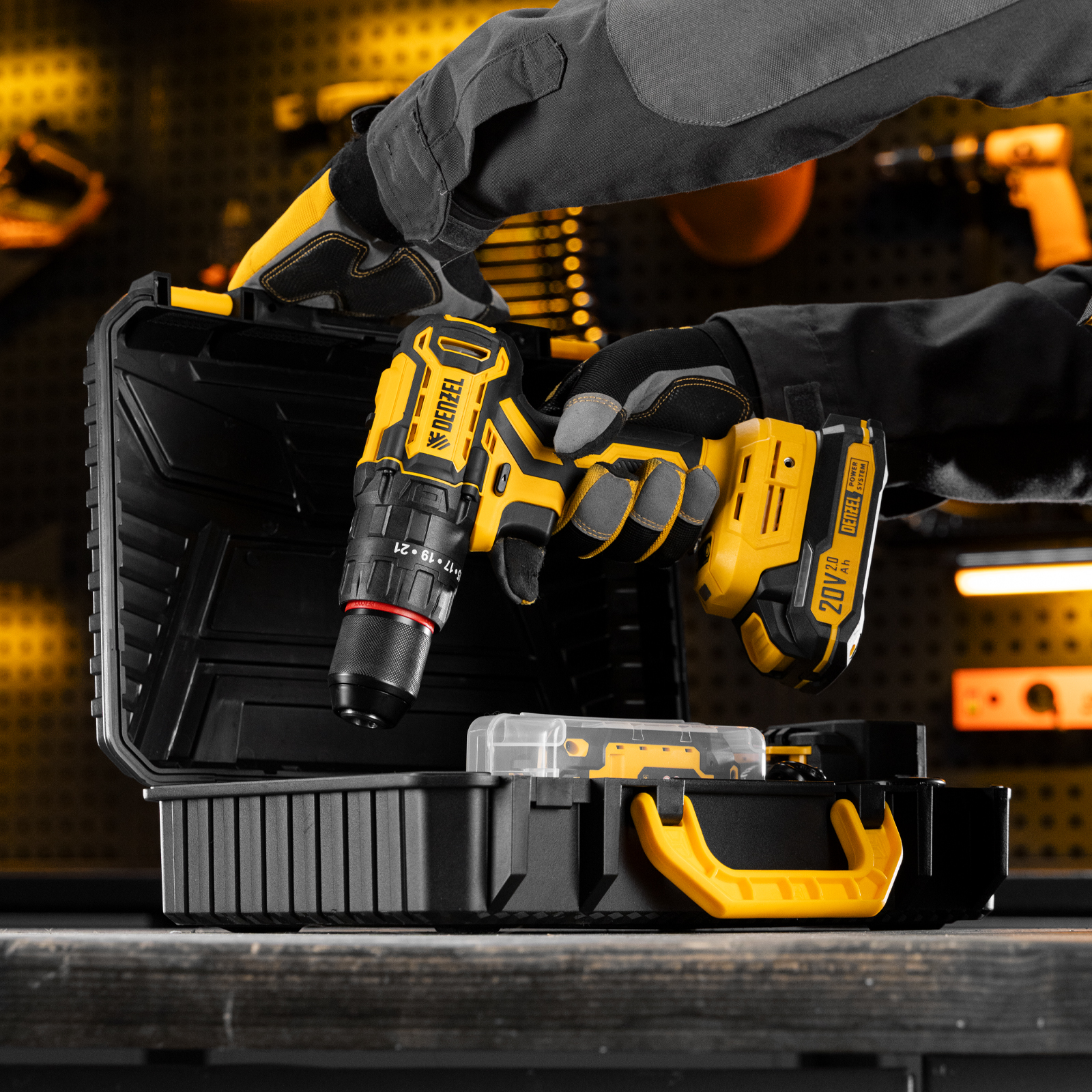 Дрель-шуруповерт аккумуляторная ударная бесщет. CIDH-BL-20, Li-Ion, 20 В// Denzel